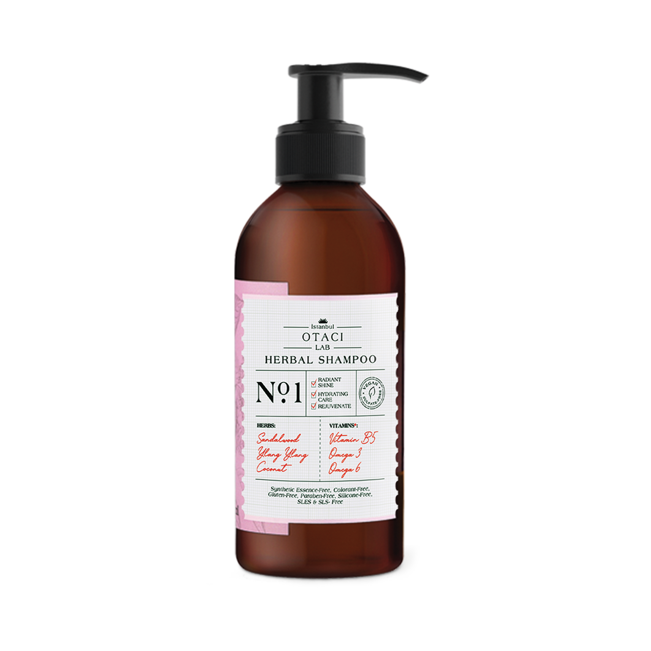 Otaci LAB No:1 Herbal Shampoo | Coconut & Ylang Ylang – Moisturizing & Repairing – 250ml product image – Herbal skincare by OTACI