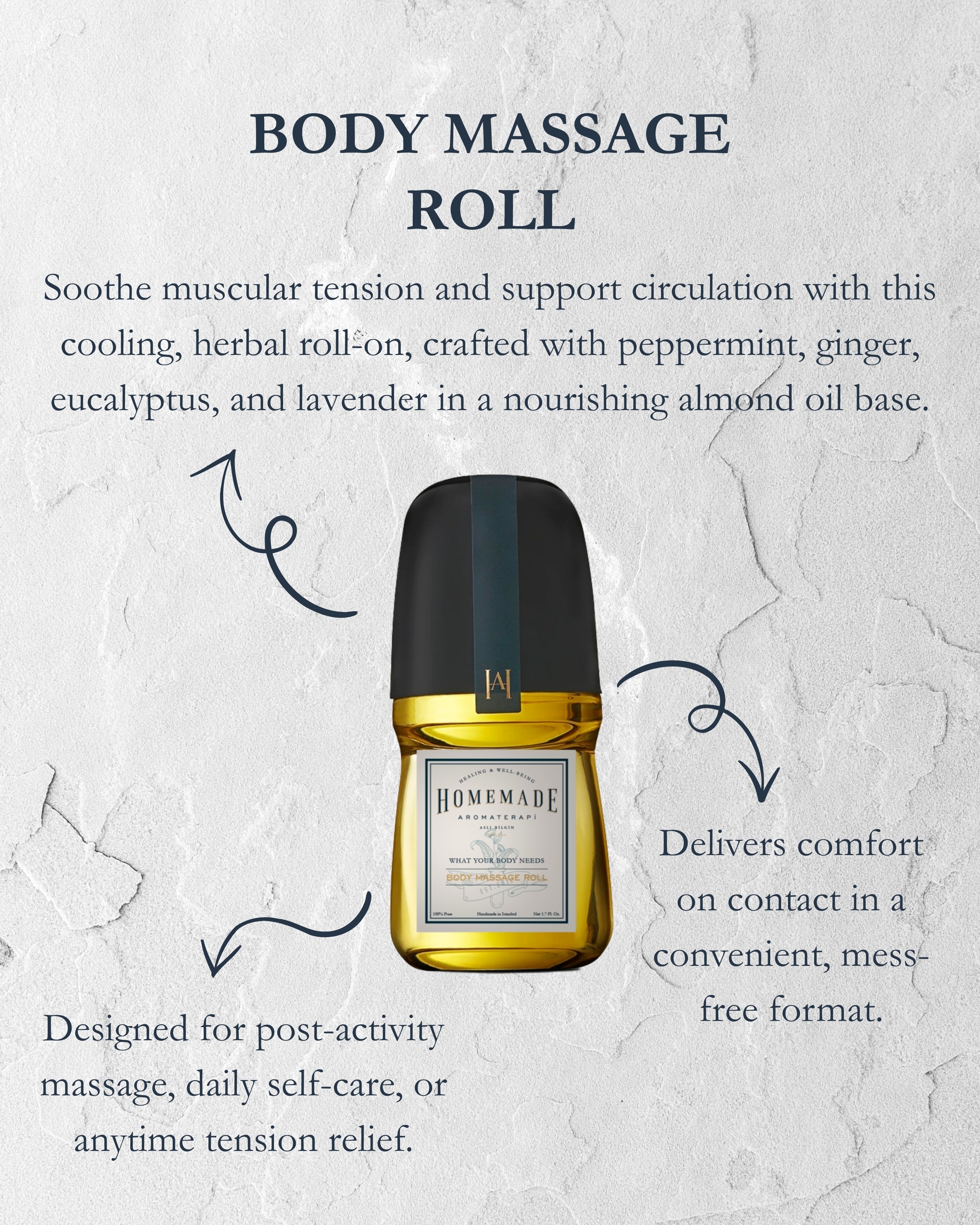 Homemade Aromaterapi | Body Massage Roll – 1.7 FL Oz.