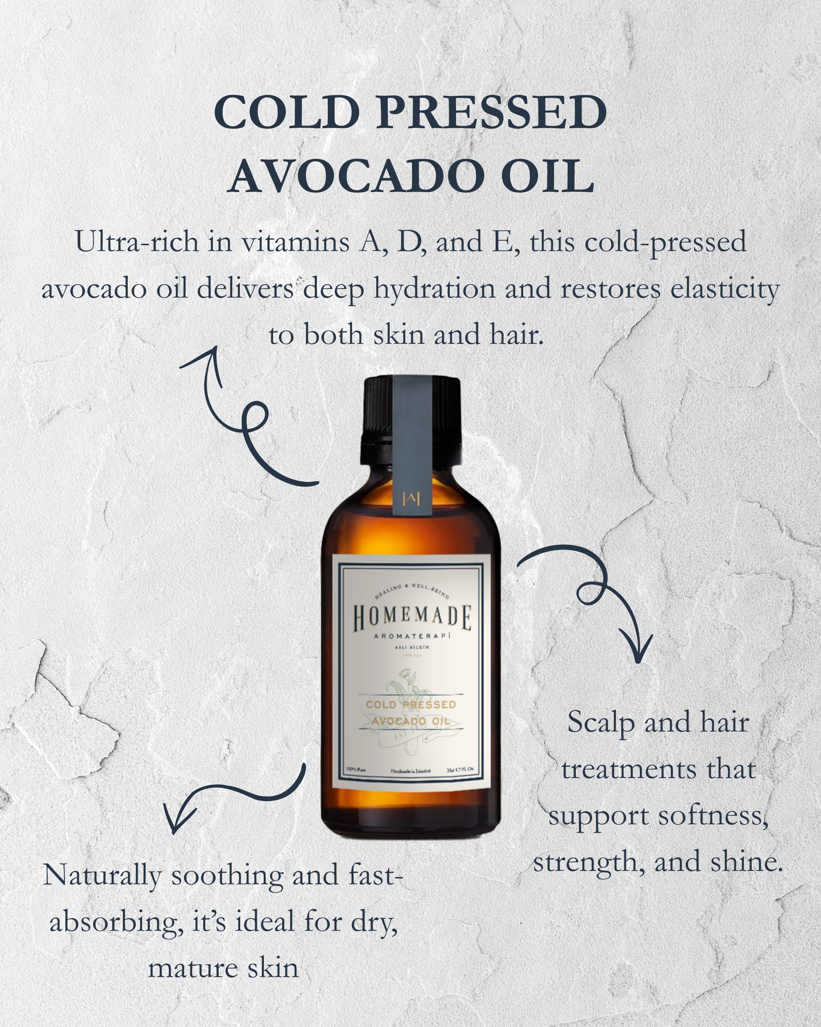Homemade Aromaterapi | Cold Pressed Avocado Oil – 1.7 FL Oz.