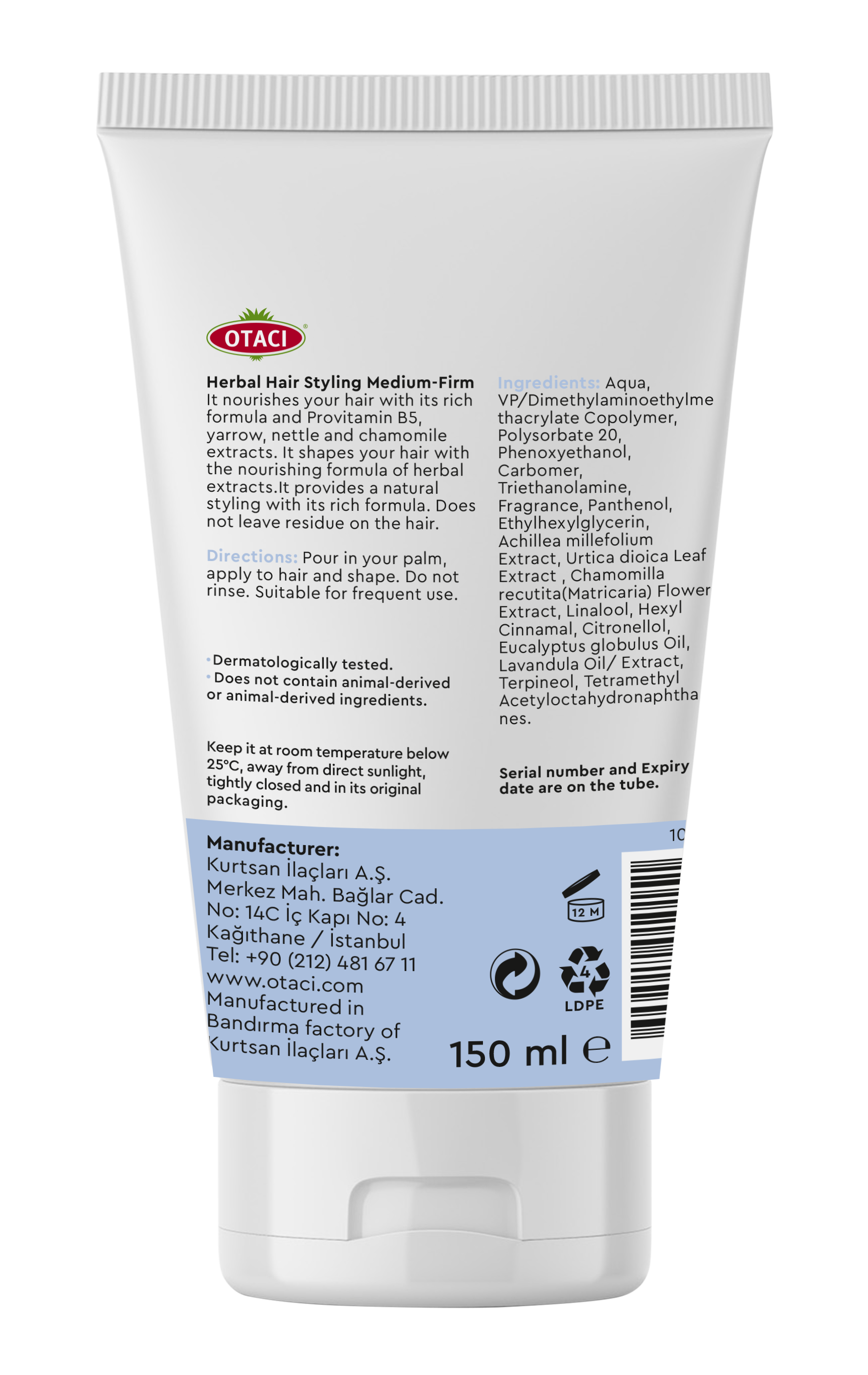 Otaci | Herbal Hair Styling Cream – Medium to Firm Hold with Yarrow, Nettle & Chamomile