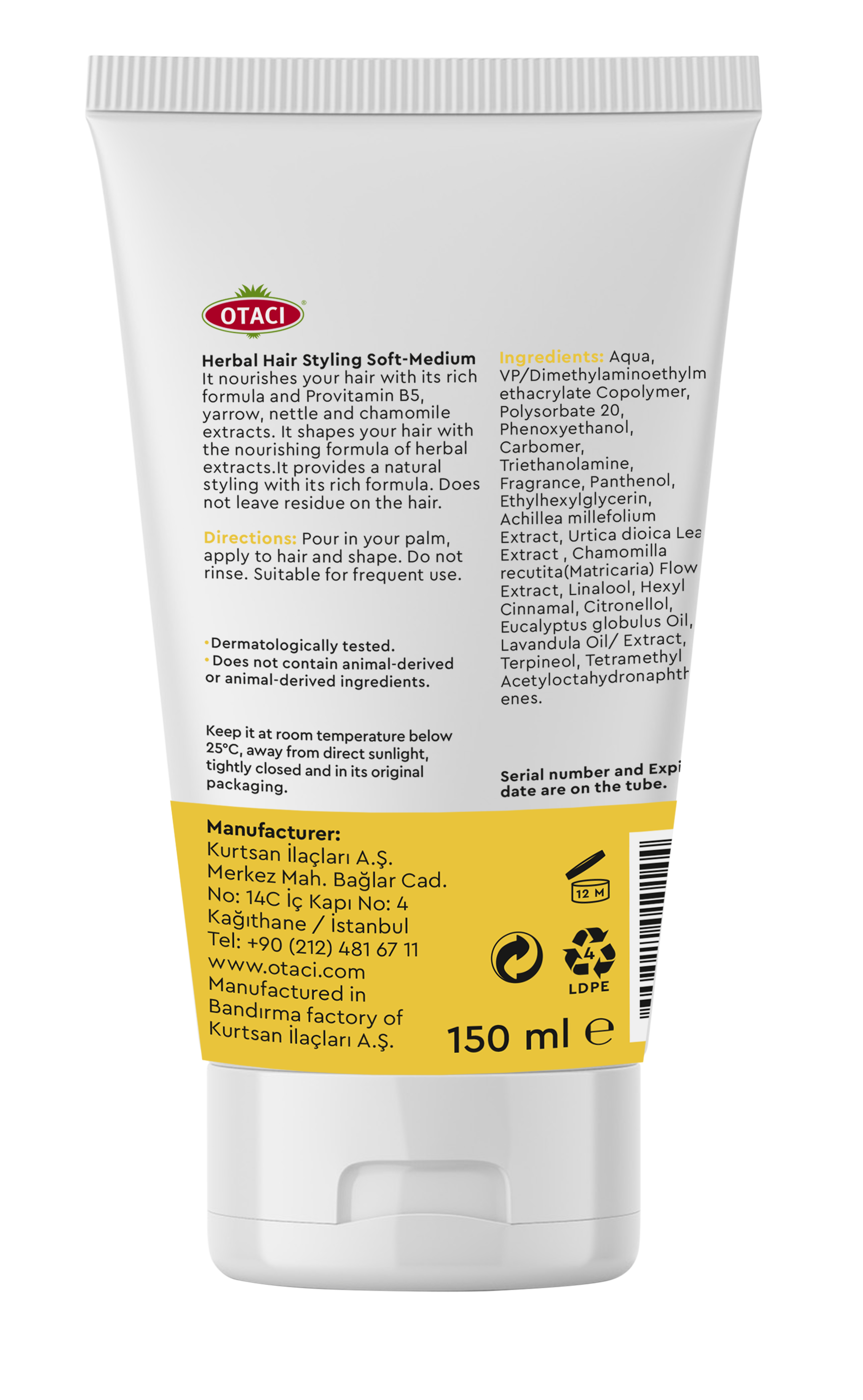 Otaci | Herbal Hair Styling Cream – Soft to Medium Hold with Yarrow, Nettle & Chamomile