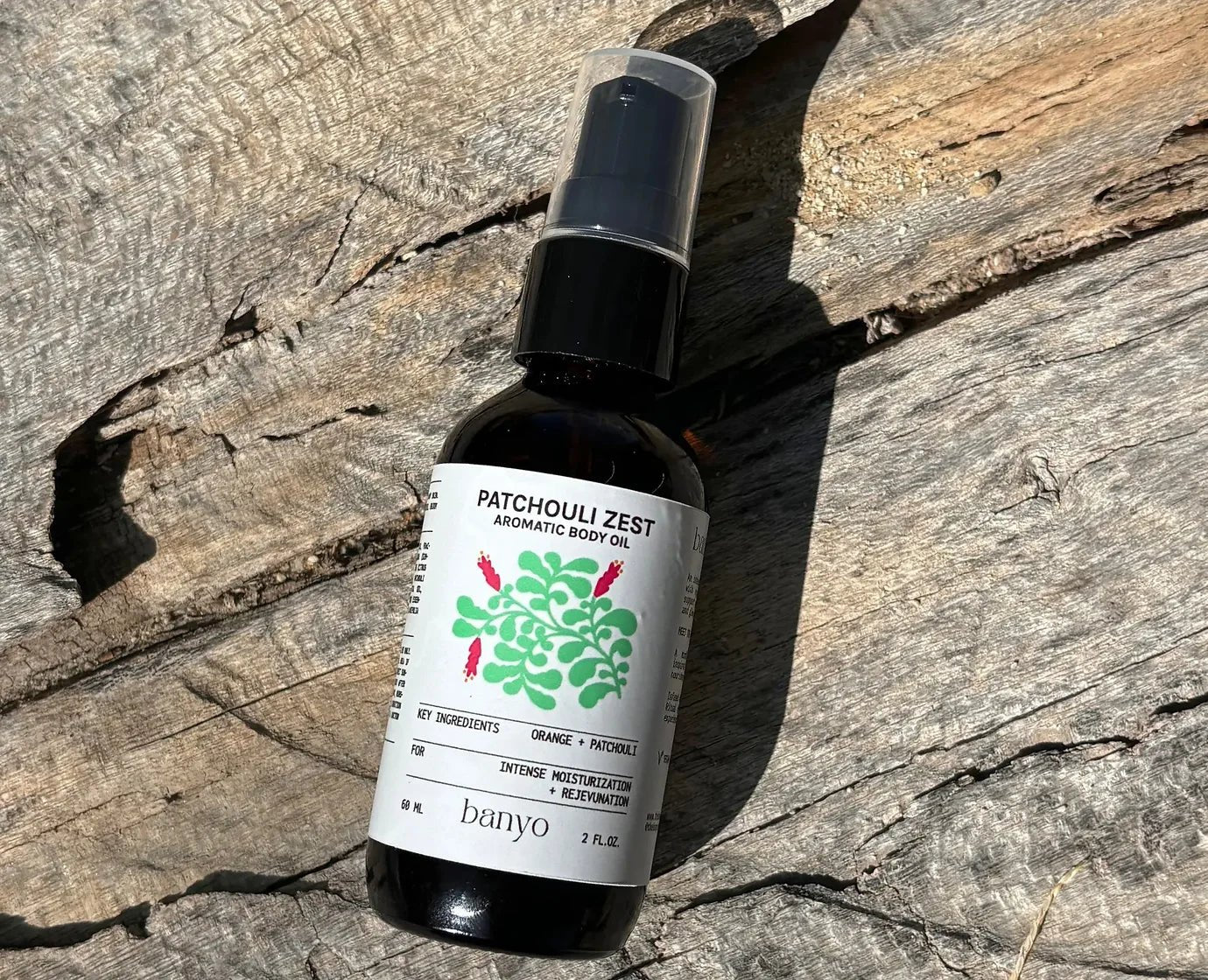 banyo | Patchouli Zest Aromatic Body Oil – Warm Citrus + Vanilla Notes – 2 FL Oz - Klearus