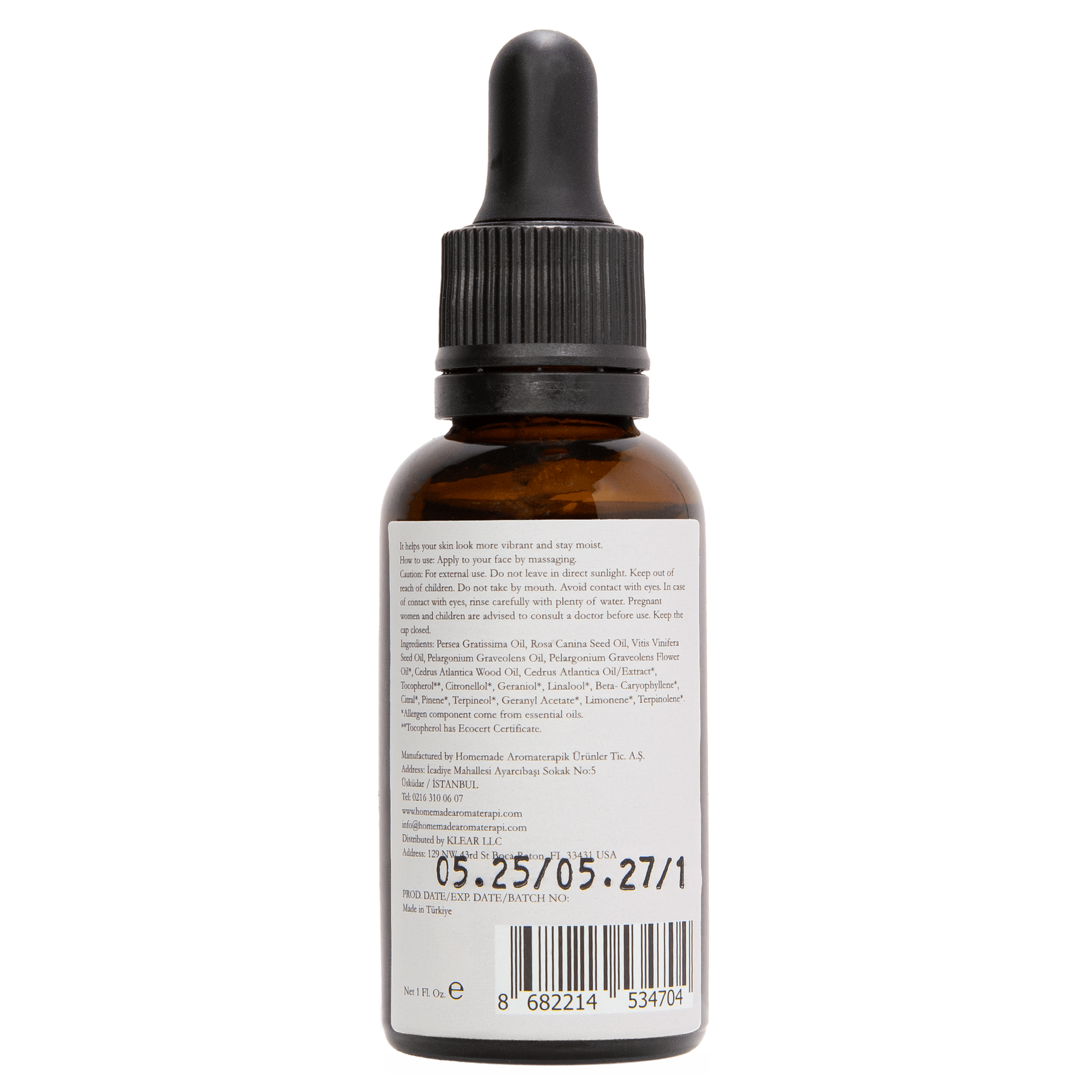 Homemade Aromaterapi | Moisturizing Serum – Avocado + Rosehip + Grapeseed – 1 Fl Oz. - Klearus