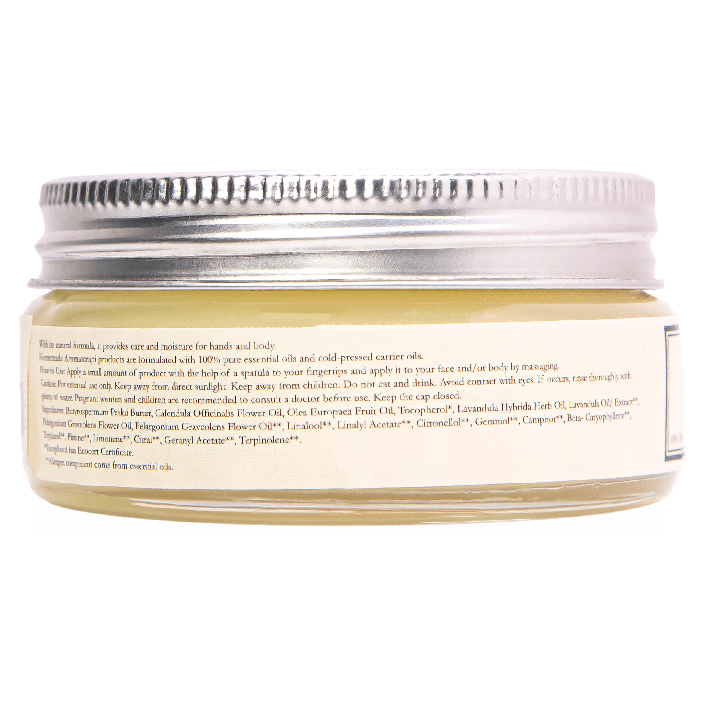 Homemade Aromaterapi | Shea Butter Hand Cream – Geranium + Lavender – 1.41 oz - Klearus