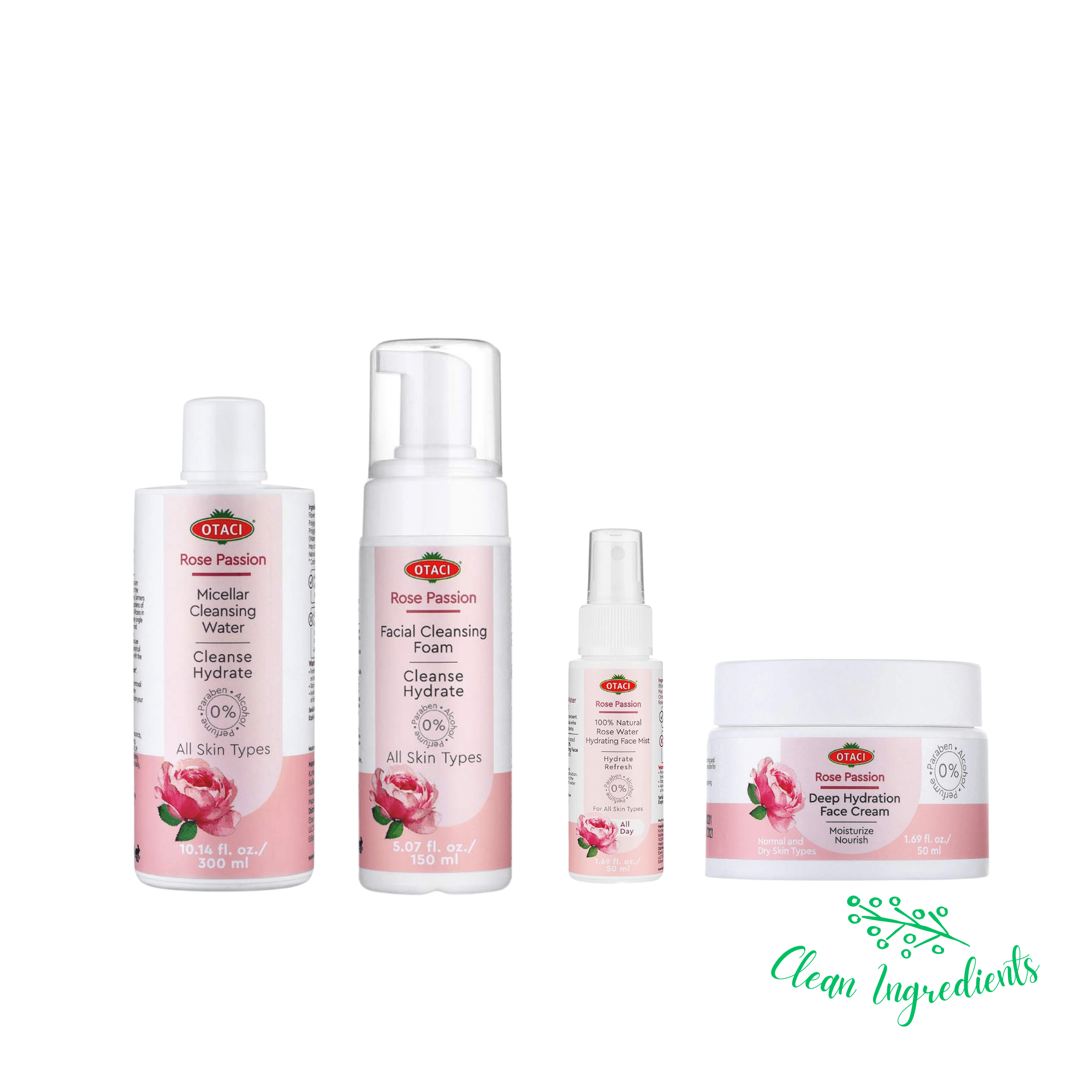 OTACI Gift Pack - Essential Skincare Set | Rose Water 4 - Step Set - Klearus