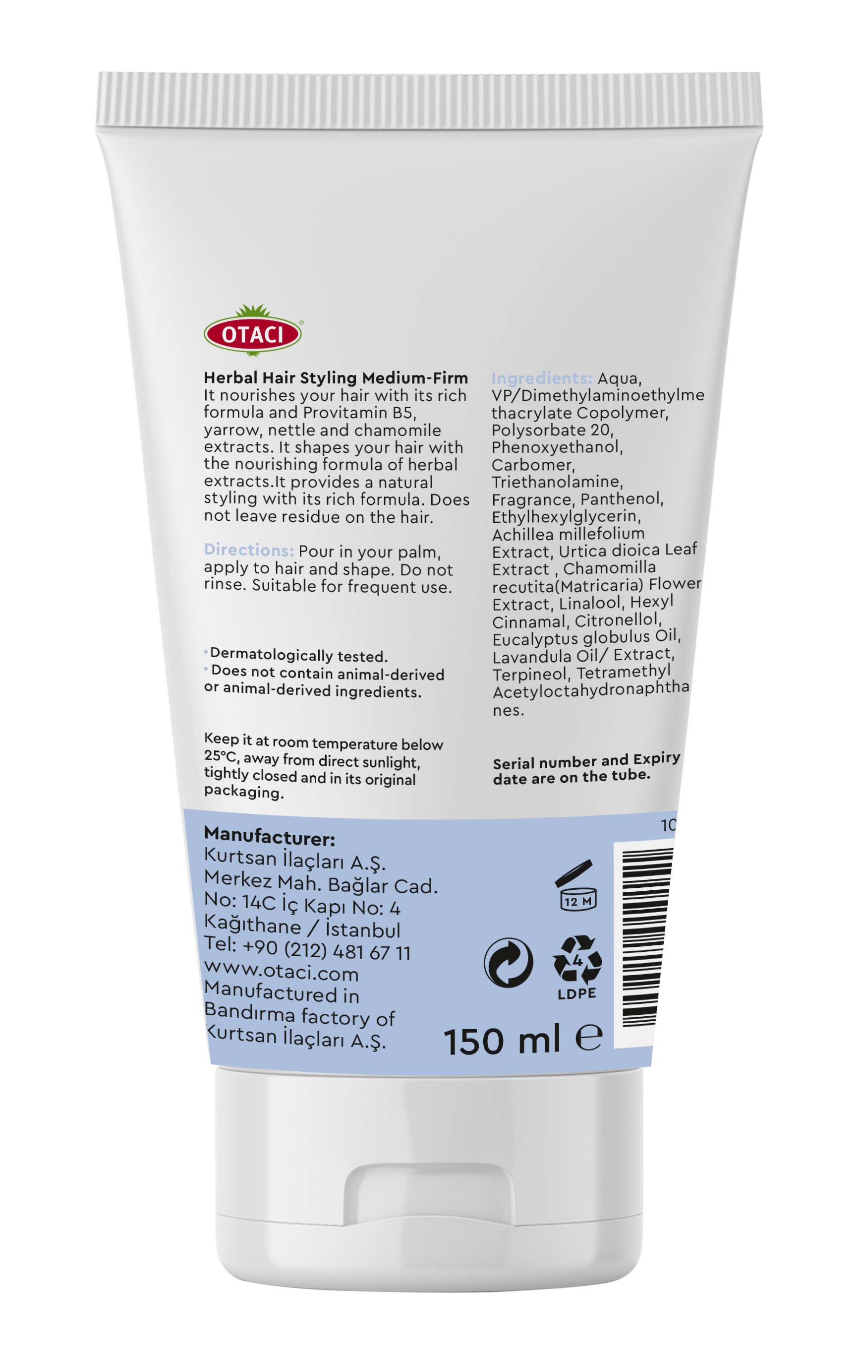 Otaci | Herbal Hair Styling Cream – Medium to Firm Hold with Yarrow, Nettle & Chamomile - Klearus