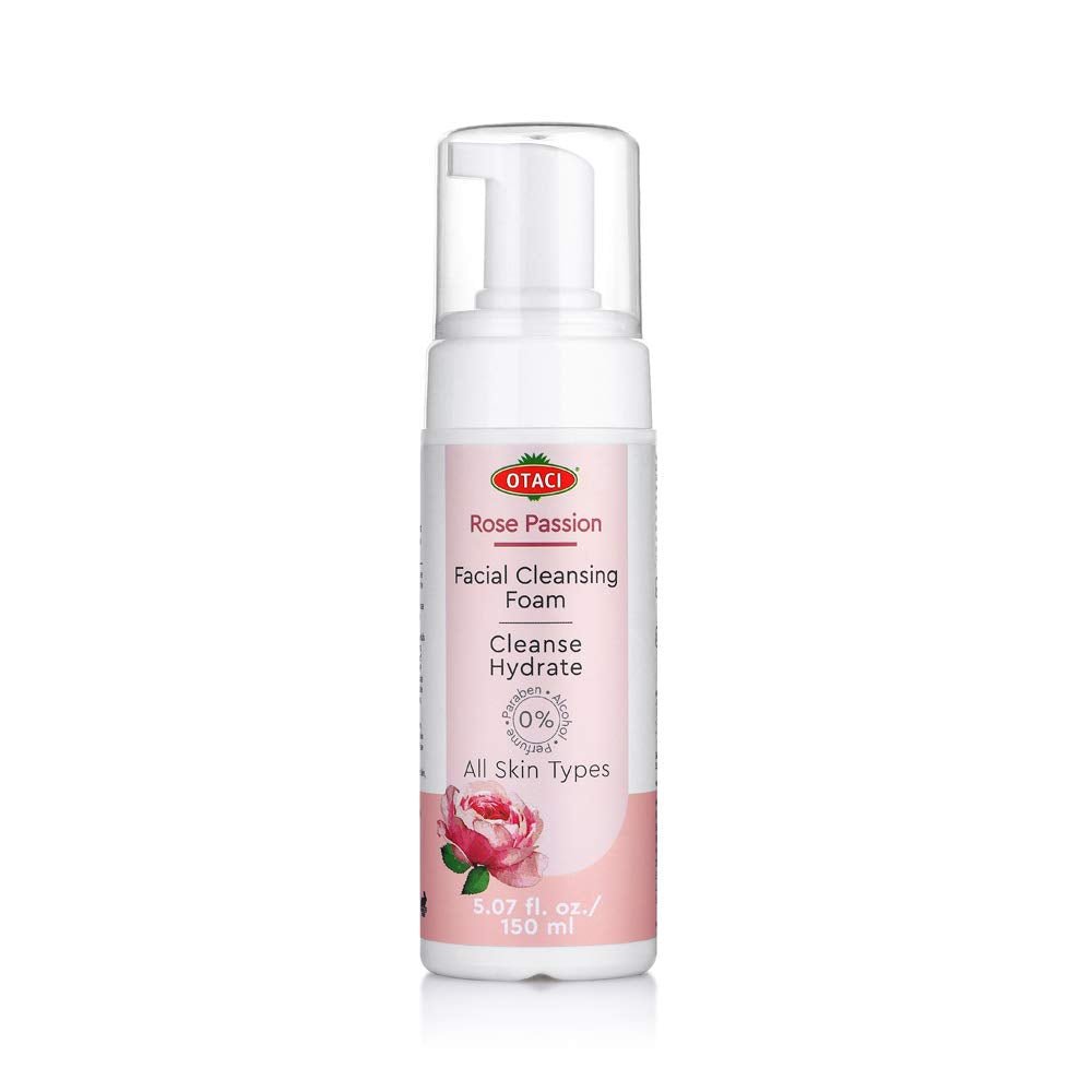 Otaci Rose Passion Cleansing Foam | Natural Rose & Aloe Vera | Gentle Facial Wash | Vegan, Paraben - Free | 150ml - Klearus