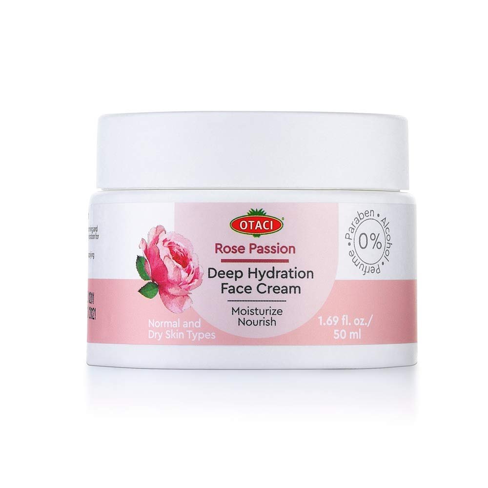 Otaci Rose Passion Deep Hydration Face Cream | Intensive Moisturizing with Olive Oil & Shea Butter | Vegan, No Parabens | 50ml - Klearus
