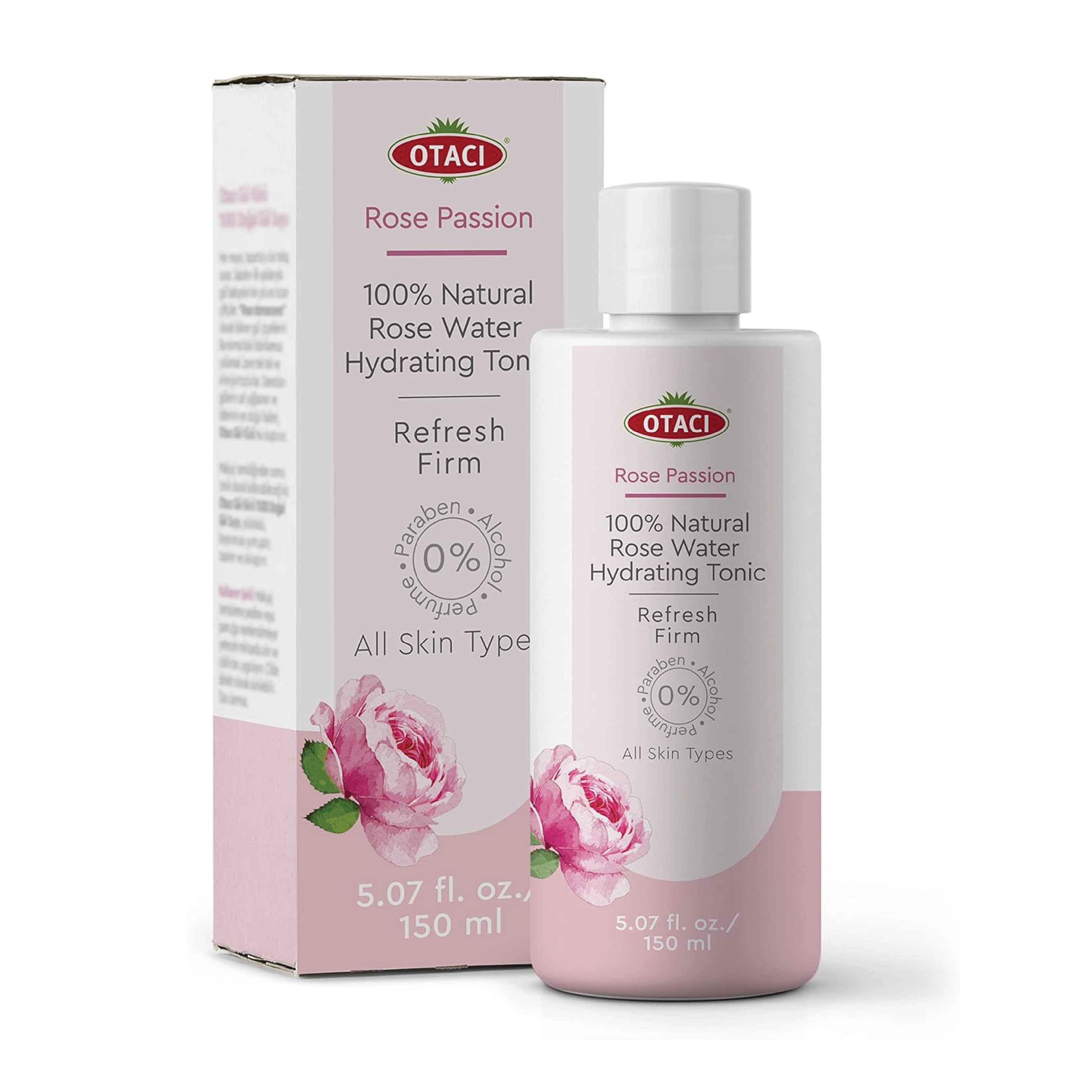 Otaci Rose Passion Hydrating Toner | 100% Natural Rose Water | Facial Cleanser & Moisturizer | Vegan, Cruelty - Free | 150ml - Klearus