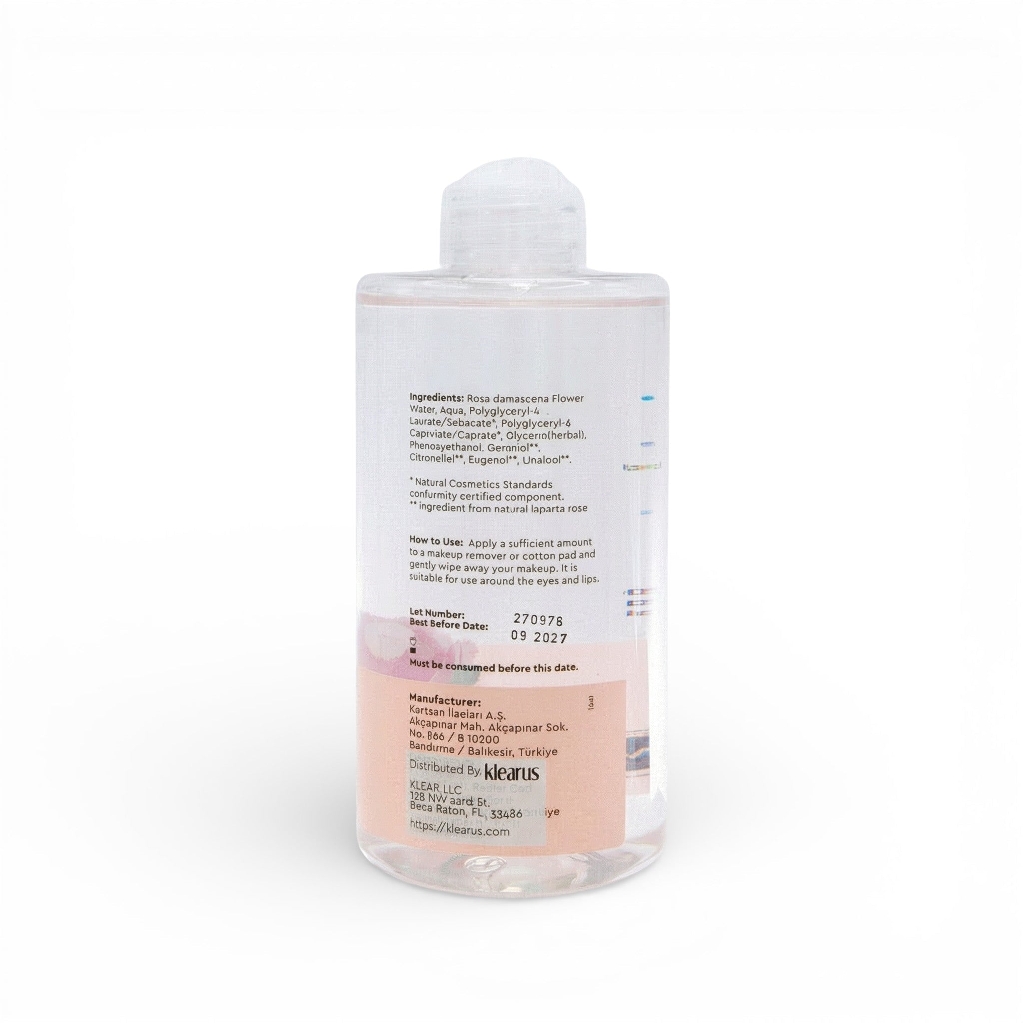 Otaci Rose Passion Micellar Cleansing Water | Rosewater & Micellar Technology | Effective Makeup Remover | 400ml - Klearus