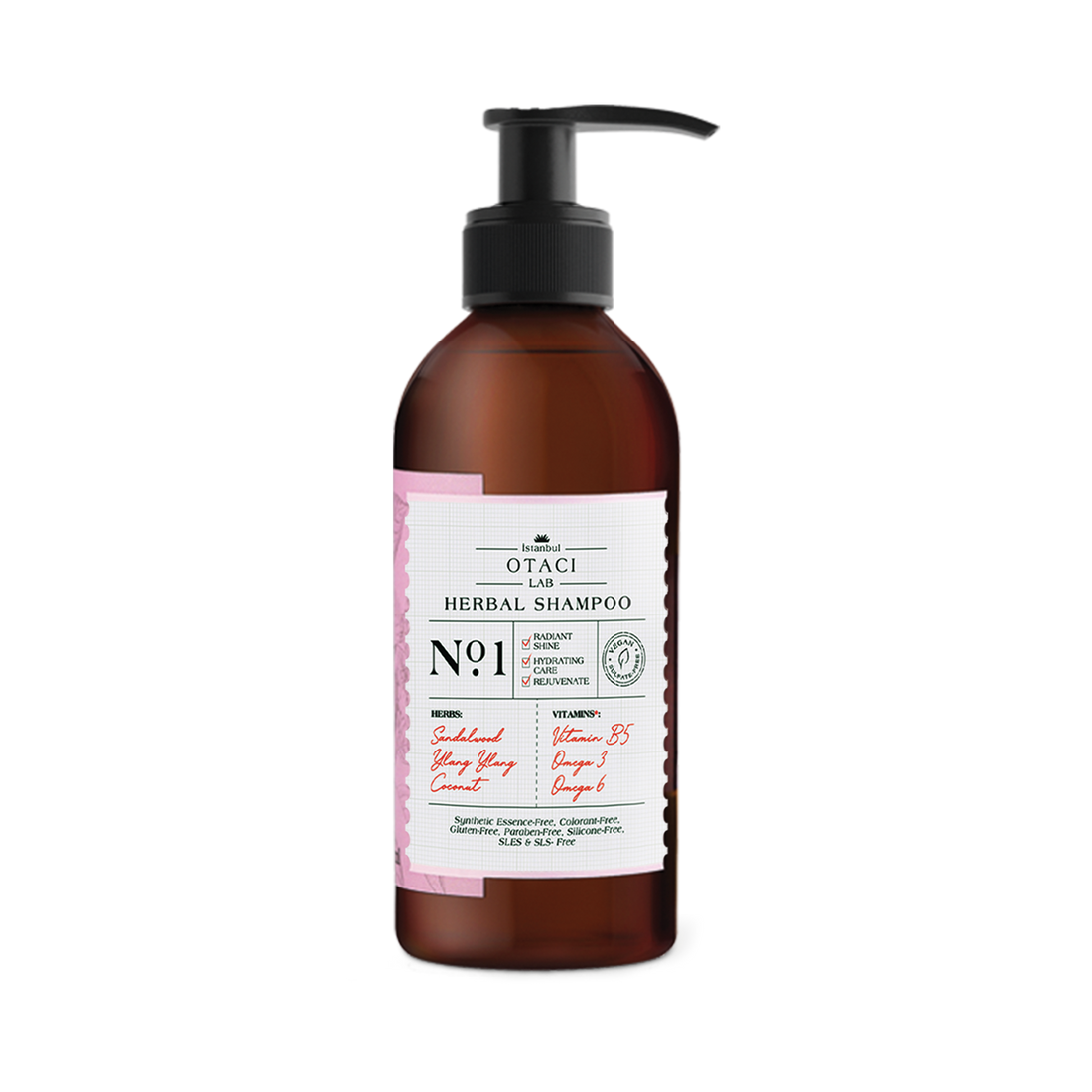 Otaci LAB No:1 Herbal Shampoo | Coconut &amp; Ylang Ylang – Moisturizing &amp; Repairing – 250ml