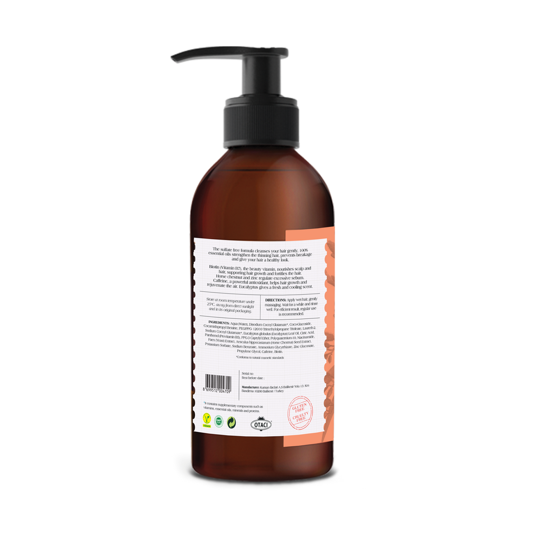 Otaci LAB No:4 Herbal Shampoo | Biotin &amp; Caffeine – Hair Strengthening &amp; Anti-Breakage – 250ml
