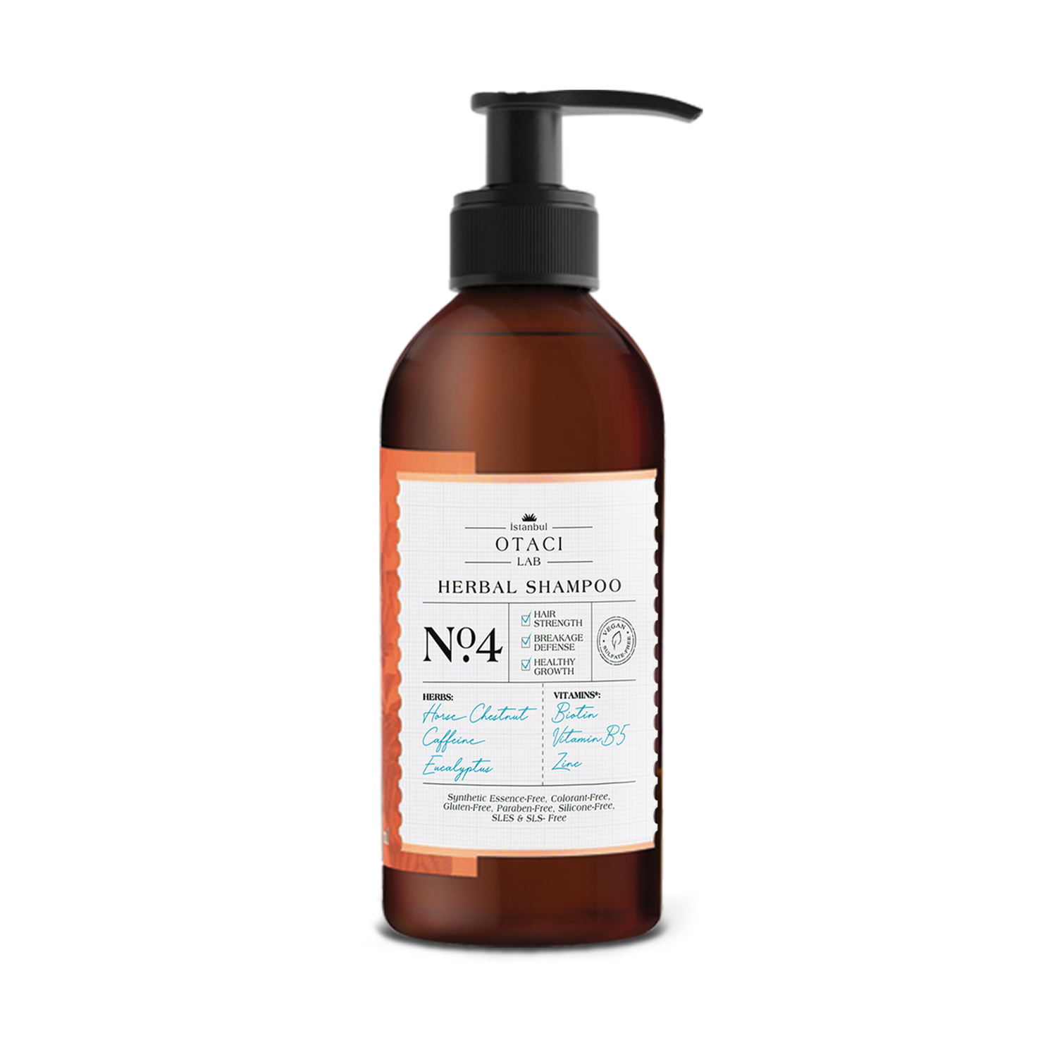 Otaci LAB No:4 Herbal Shampoo | Biotin &amp; Caffeine – Hair Strengthening &amp; Anti-Breakage – 250ml