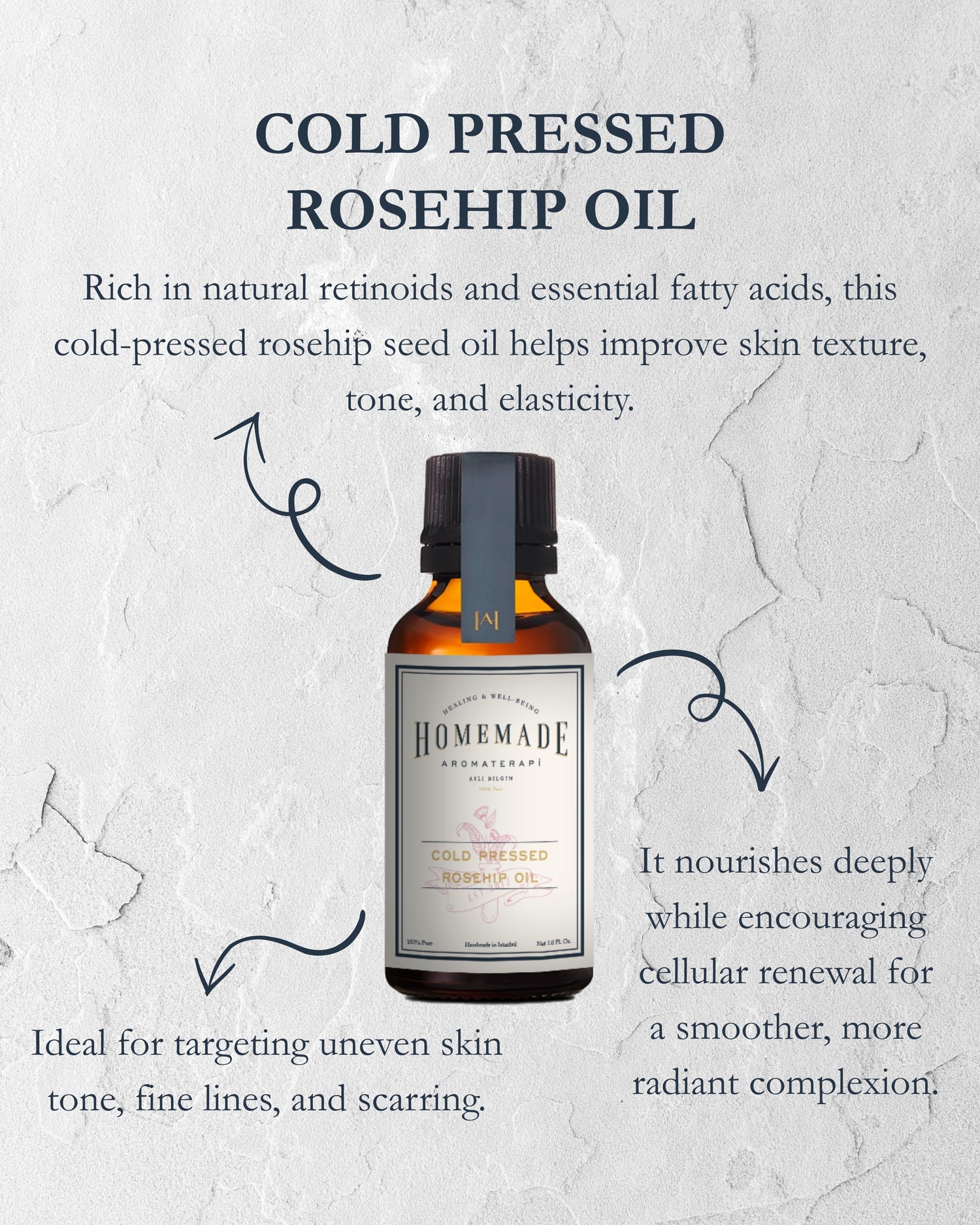 Homemade Aromaterapi | Cold Pressed Rosehip Oil – 1.0 FL Oz.