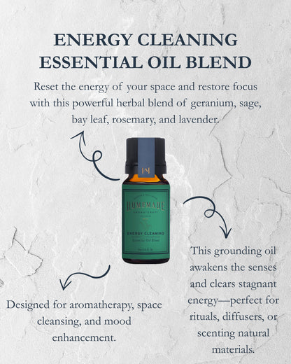 Homemade Aromaterapi | Energy Cleaning Essential Oil Blend – Uplifting &amp; Clarifying –  0.33 FL Oz.