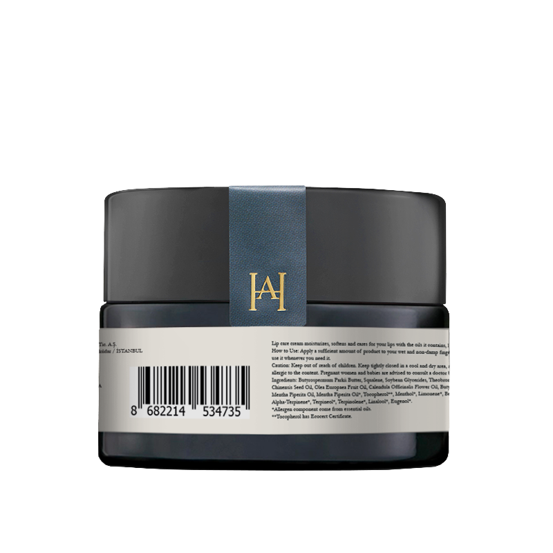 Homemade Aromaterapi | Lip Balm – Shea Butter + Squalane + Peppermint – 0.35 Oz.