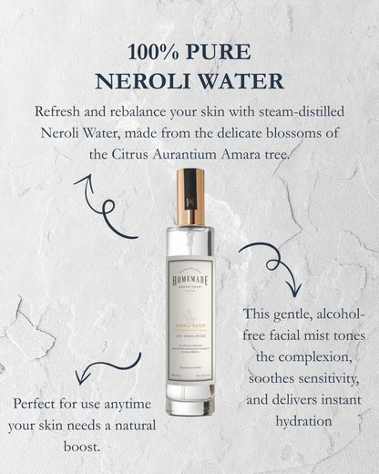 Homemade Aromaterapi | 100% Pure Neroli Water – Skin Toning &amp; Refreshing Mist – 3.38 FL Oz.