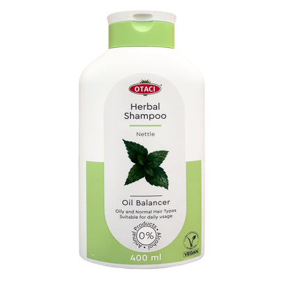OTACI Oil Balancing Herbal Shampoo with Nettle, Everyday Use For Oily and Normal Hair, Deep Cleansing Oil-Control Shampoo, No Paraben, No Silicon, No Alcohol Vegan and Cruelty-Free Shampoo 13.5 Fl Oz