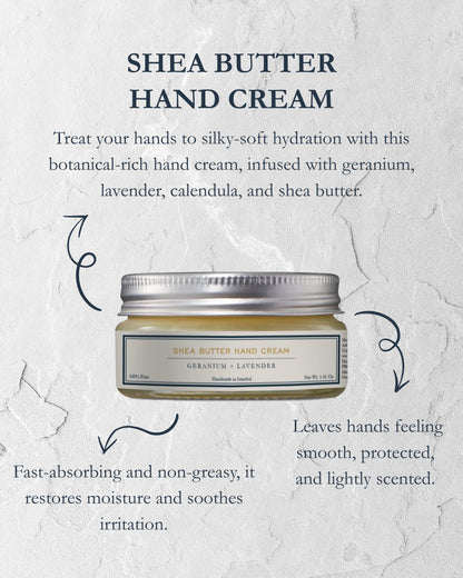 Homemade Aromaterapi | Shea Butter Hand Cream – Geranium + Lavender – 1.41 oz