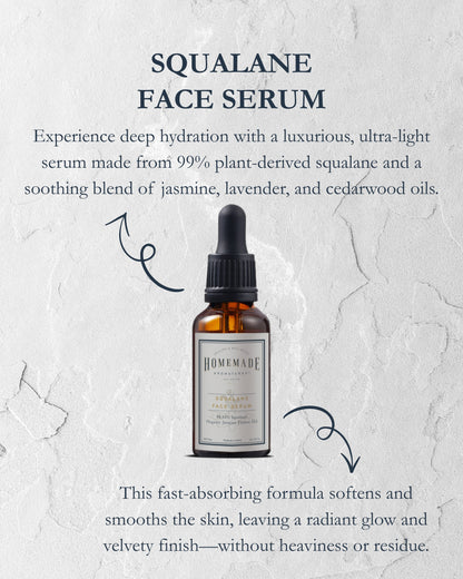 Homemade Aromaterapi | Squalane Face Serum – Jasmine Flower Oil + 99% Olive-Derived Squalane – 30ml