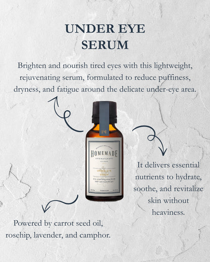 Homemade Aromaterapi | Under Eye Serum – Carrot Seed + Rosehip + Lavender – 1 FL Oz.