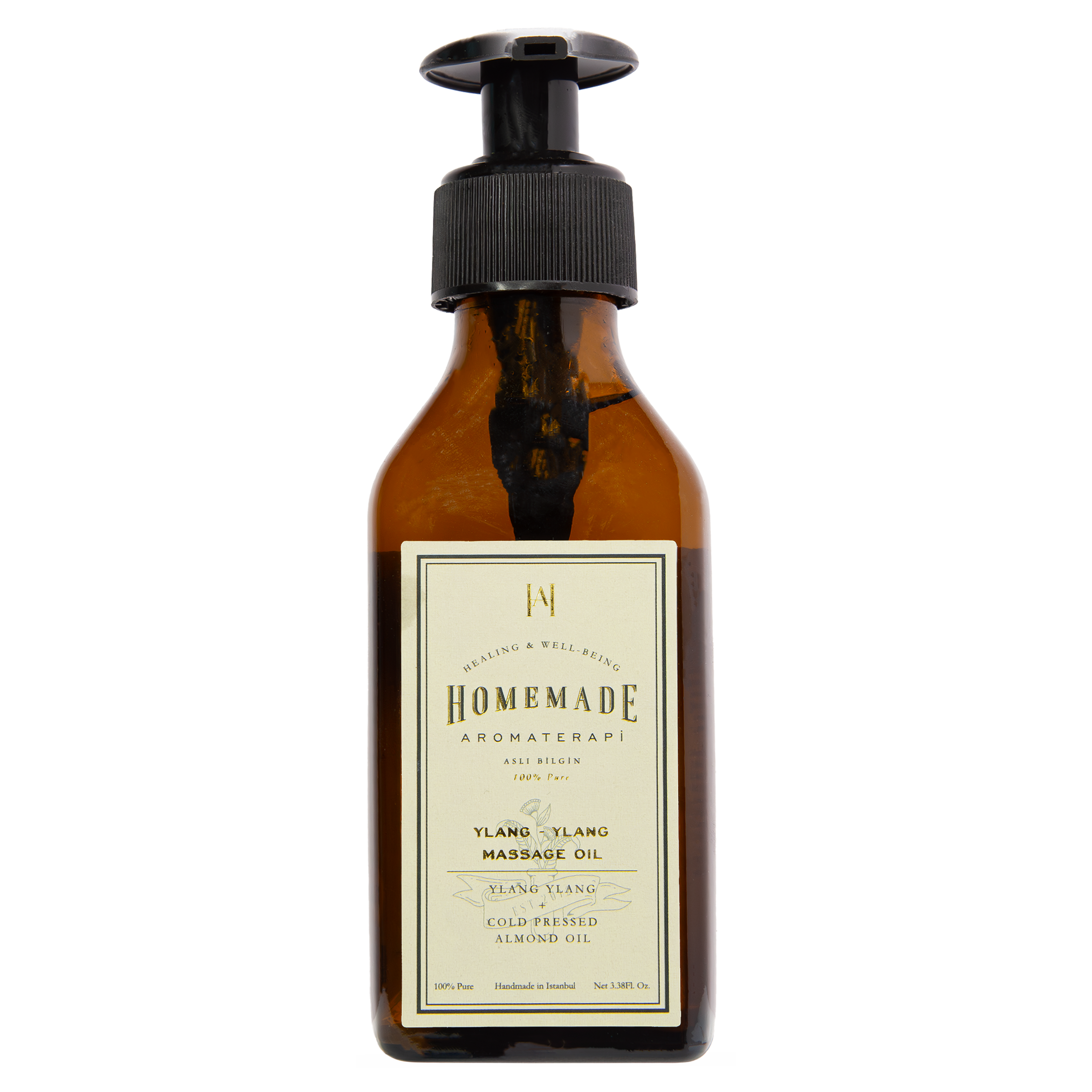 Ylang Ylang Massage Oil – Sensual Floral + Cold Pressed Almond Oil – 3.38 FL Oz.