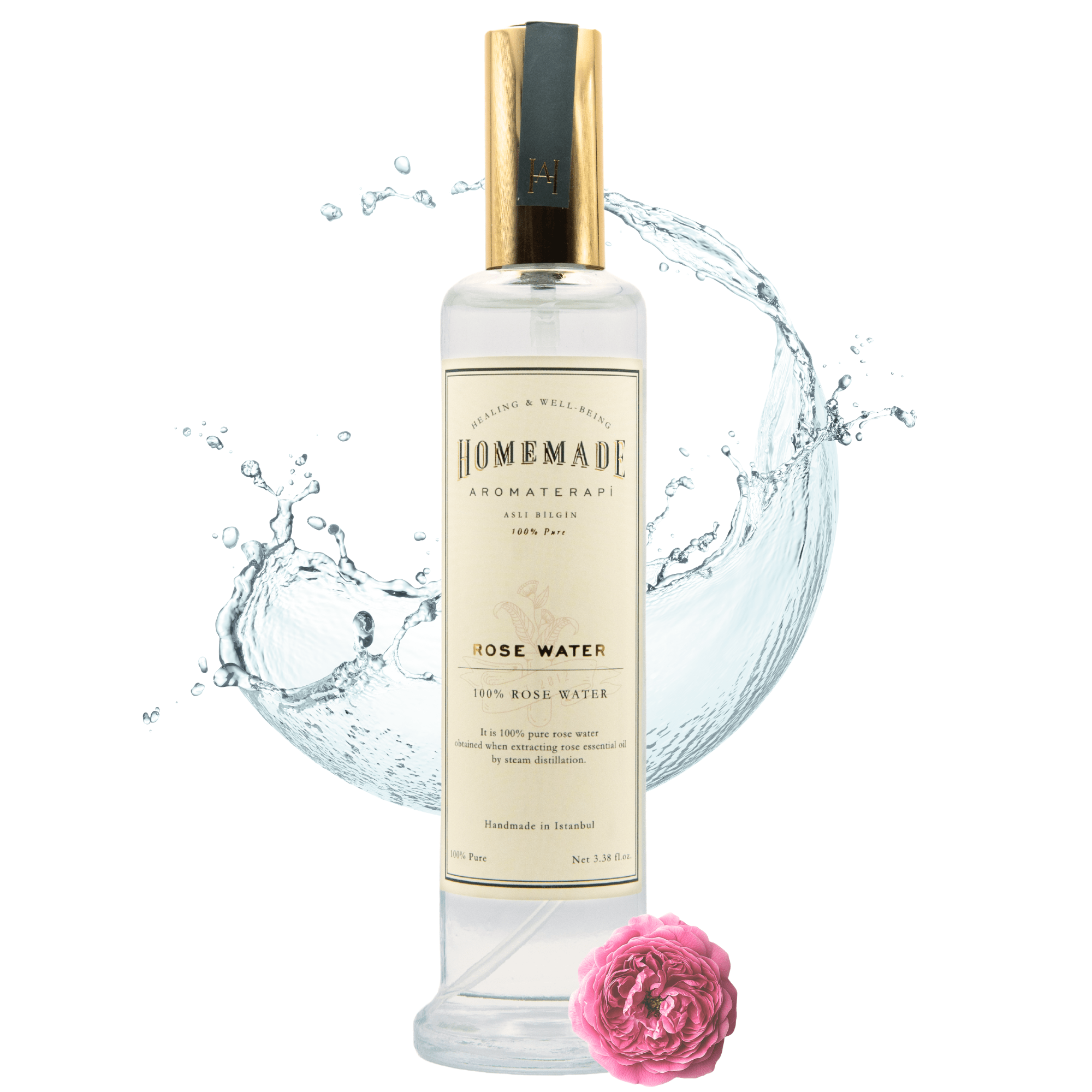 Homemade Aromaterapi | 100 Percent Pure Rose Water 3.38 fl oz - Klearus