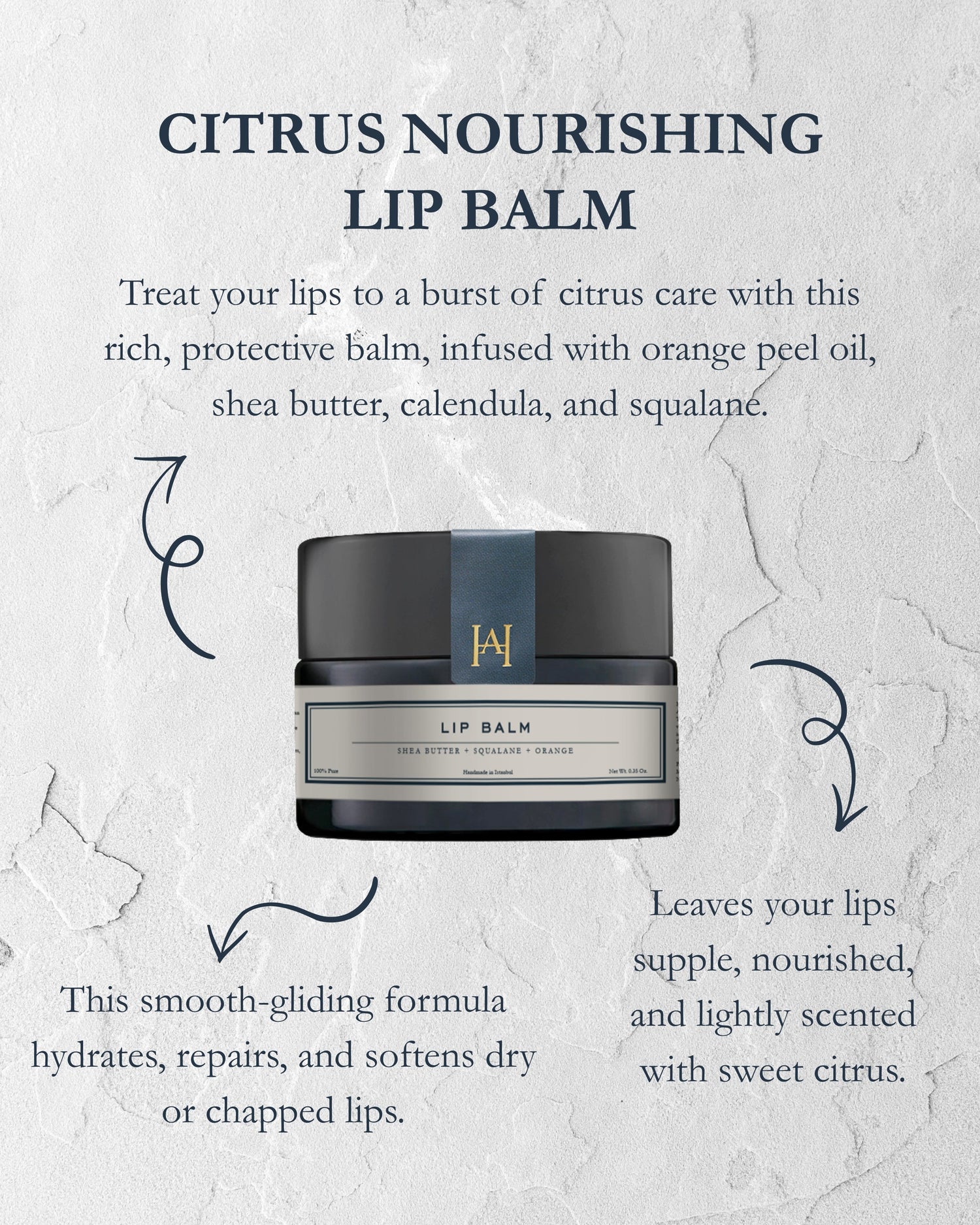 Homemade Aromaterapi | Lip Balm – Shea Butter + Squalane + Orange – 0.35 Oz. - Klearus