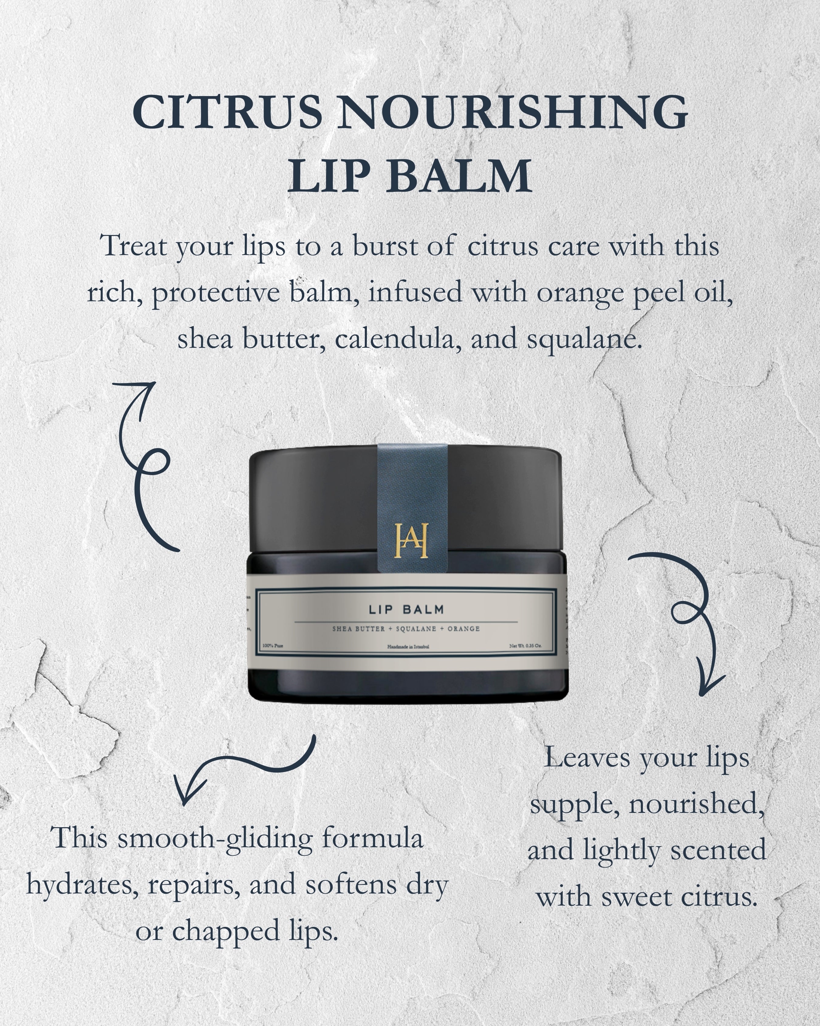 Homemade Aromaterapi | Lip Balm – Shea Butter + Squalane + Orange – 0.35 Oz. - Klearus