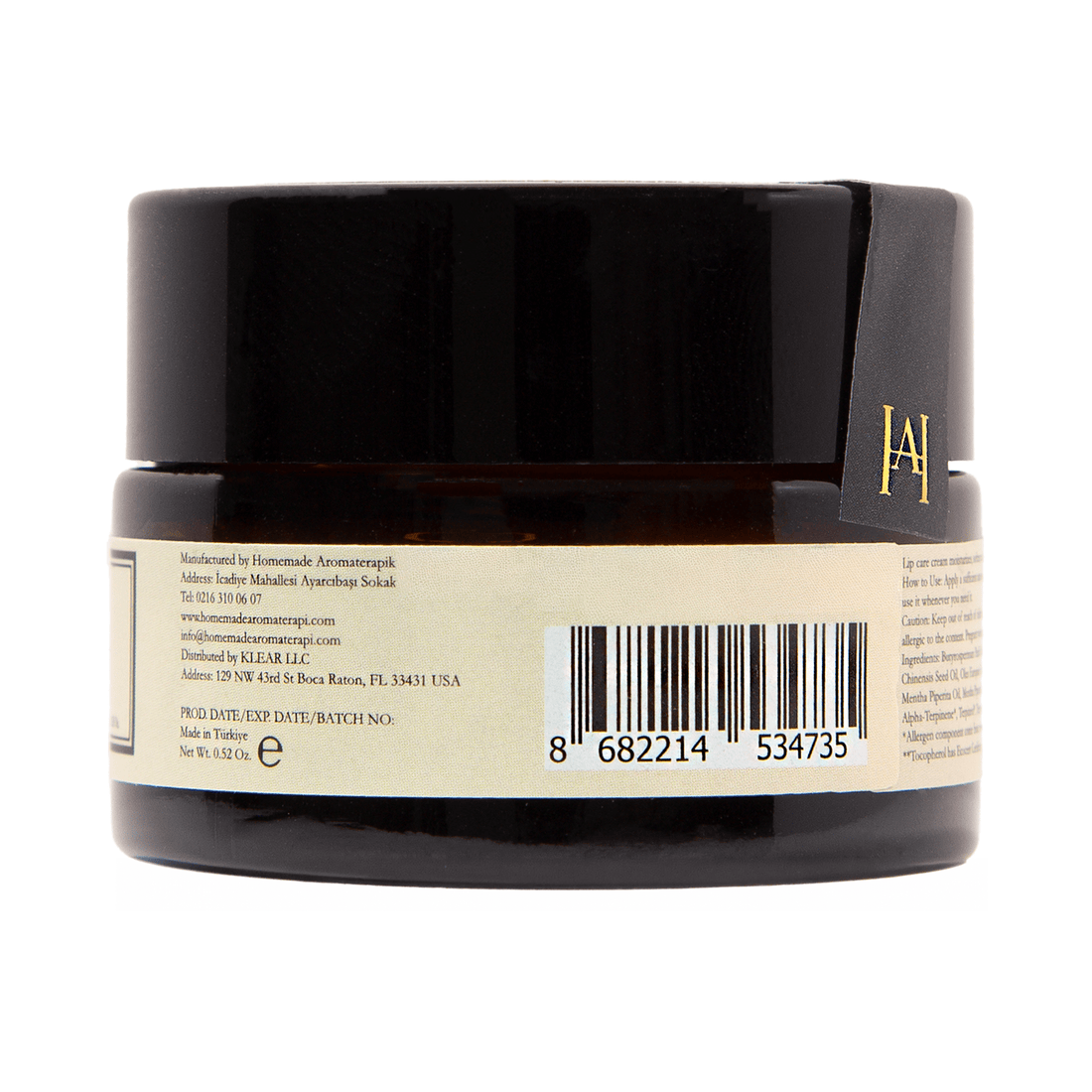 Homemade Aromaterapi | Lip Balm – Shea Butter + Squalane + Peppermint – 0.35 Oz. - Klearus