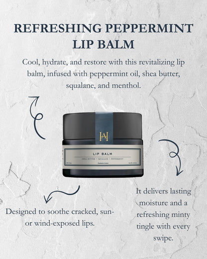 Homemade Aromaterapi | Lip Balm – Shea Butter + Squalane + Peppermint – 0.35 Oz. - Klearus