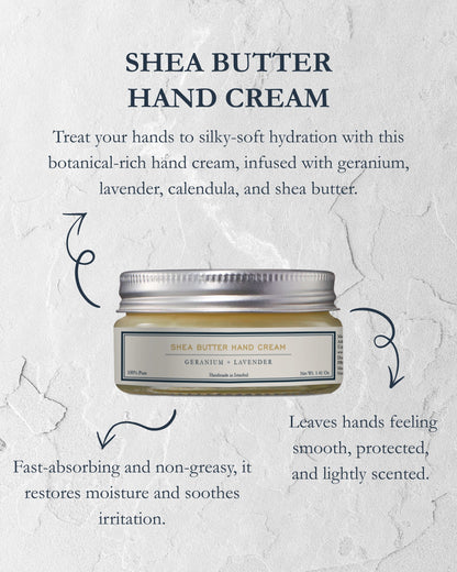 Homemade Aromaterapi | Shea Butter Hand Cream – Geranium + Lavender – 1.41 oz - Klearus