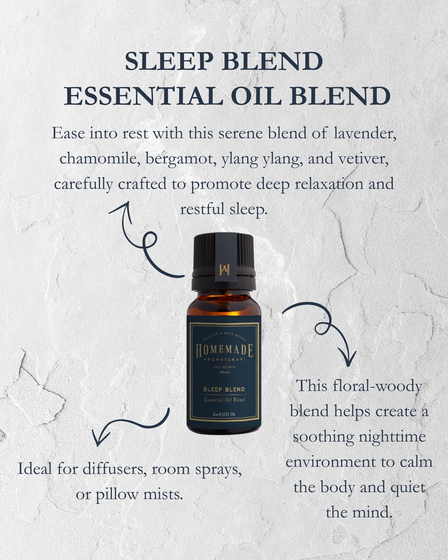 Homemade Aromaterapi | Sleep Essential Oil Blend – Calm &amp; Restorative – 0.33 FL Oz. - Klearus