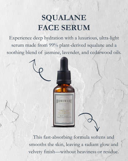 Homemade Aromaterapi | Squalane Face Serum – Jasmine Flower Oil + 99% Olive - Derived Squalane – 30ml - Klearus
