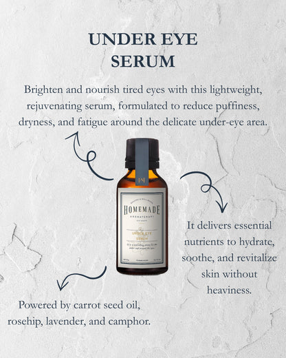 Homemade Aromaterapi | Under Eye Serum – Carrot Seed + Rosehip + Lavender – 1 FL Oz. - Klearus