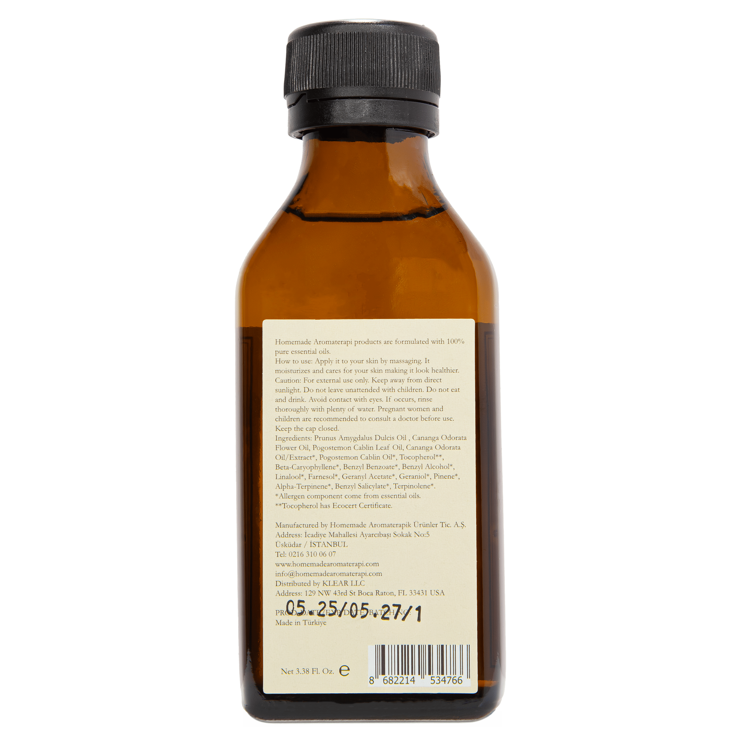 Homemade Aromaterapi | Ylang Ylang Massage Oil – Sensual Floral + Cold Pressed Almond Oil – 3.38 FL Oz. - Klearus