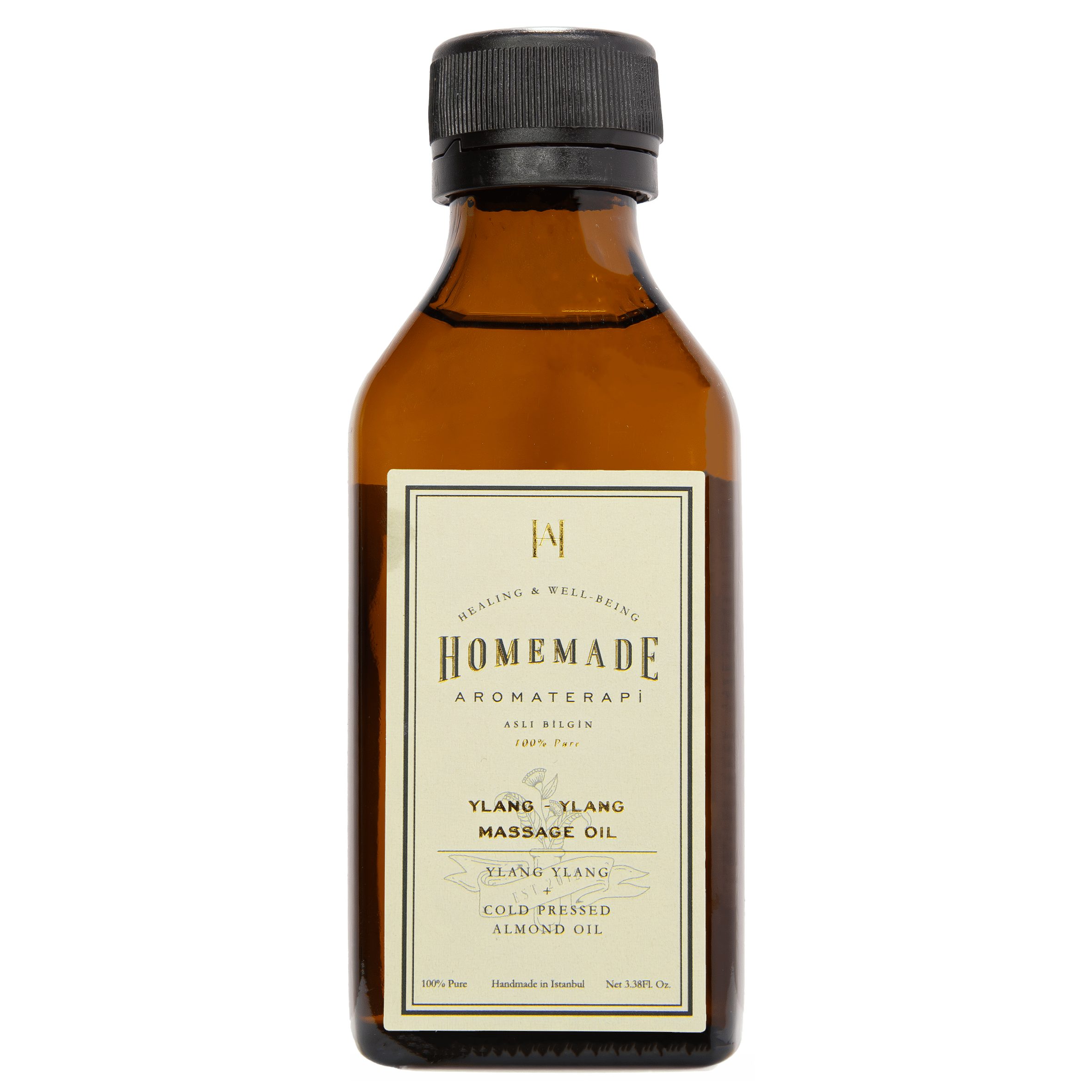 Homemade Aromaterapi | Ylang Ylang Massage Oil – Sensual Floral + Cold Pressed Almond Oil – 3.38 FL Oz. - Klearus