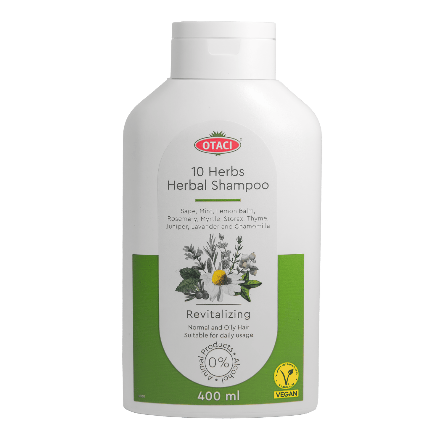 Otaci 10 Herbs Brightening Shampoo | Enhance Shine &amp; Cleanse | Silicon - Free, Paraben - Free | Sage, Lavender, Chamomile | 400ml - Klearus