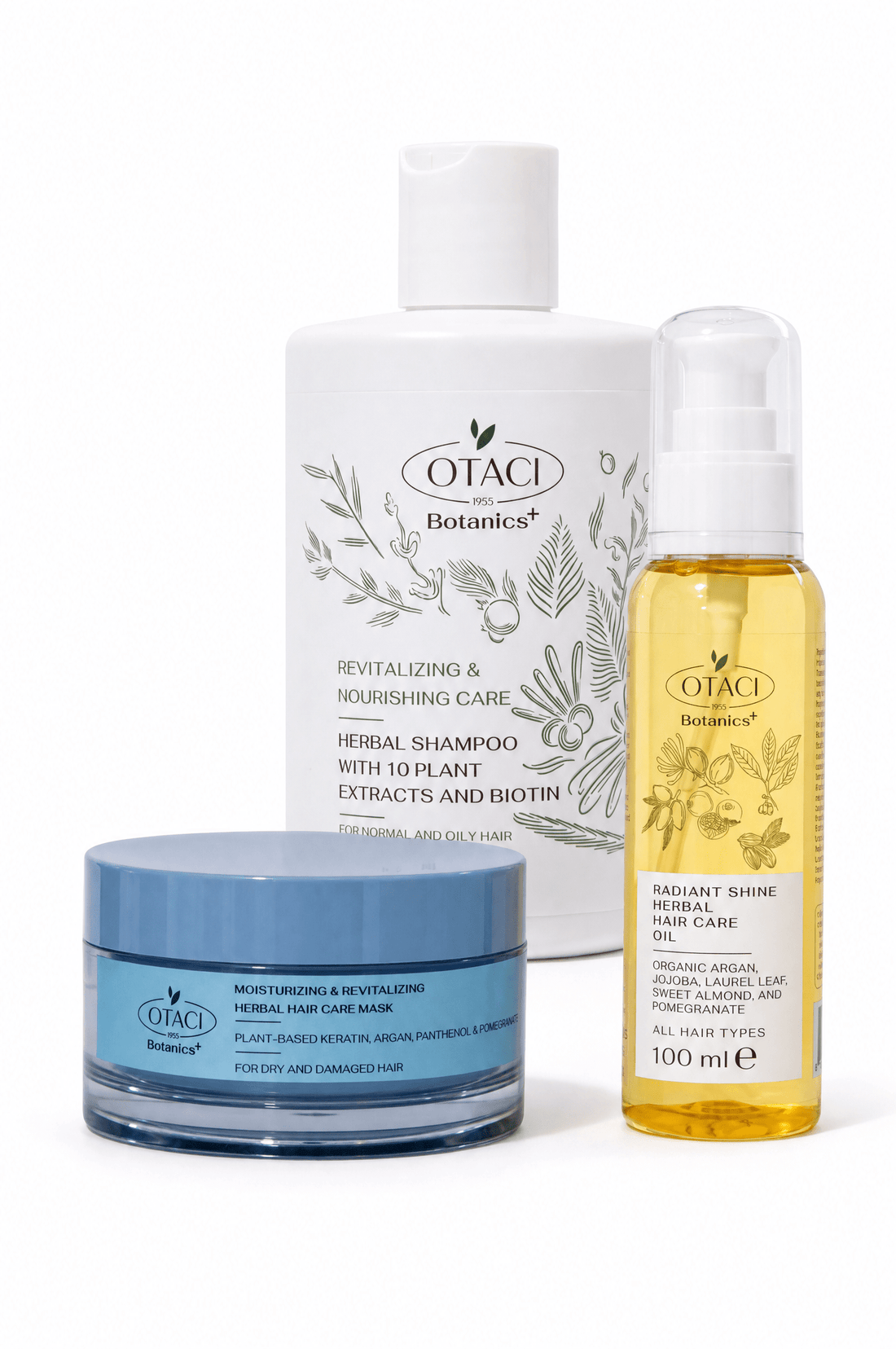 OTACI Botanics+ Hydration &amp; Shine Hair Care Set - Dry &amp; Damaged Hair (3 pieces) - Klearus