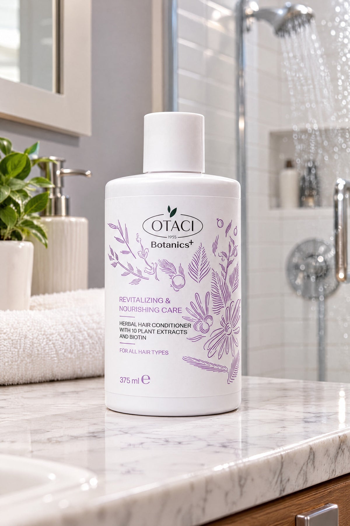 OTACI Botanics+ Revitalizing &amp; Nourishing Conditioner with 10 Plant Extracts &amp; Biotin - 375 mL - Klearus