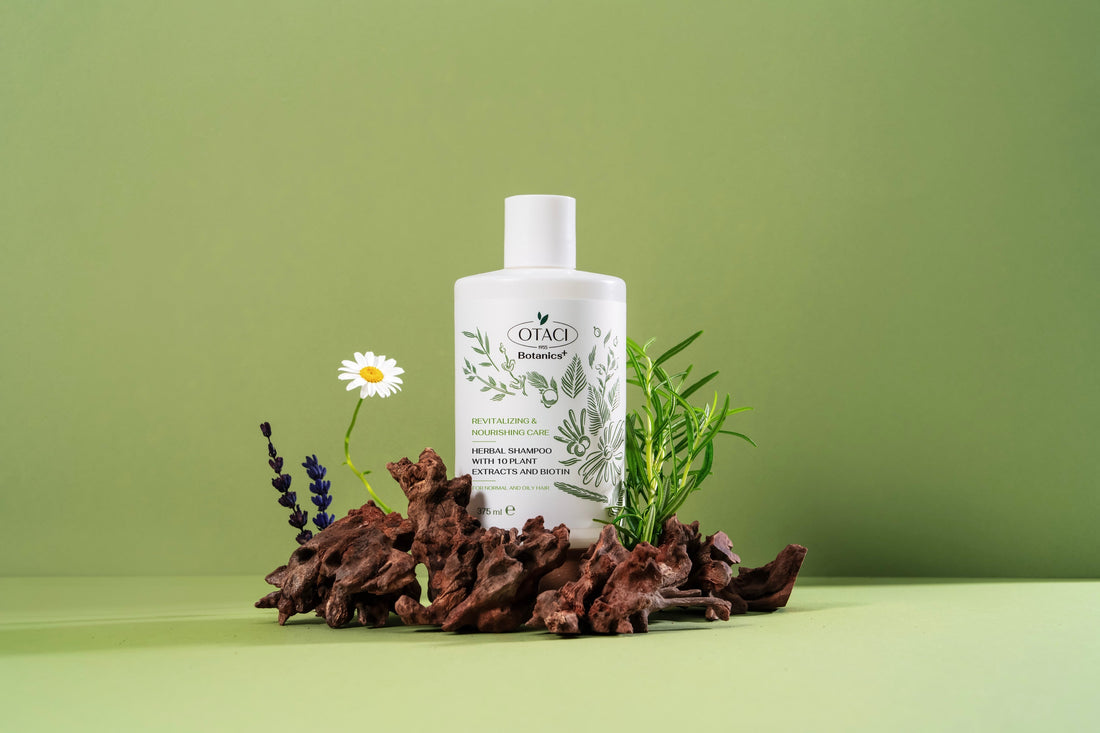OTACI Botanics+ Revitalizing &amp; Nourishing Shampoo with 10 Plant Extracts &amp; Biotin - 375 mL - Klearus