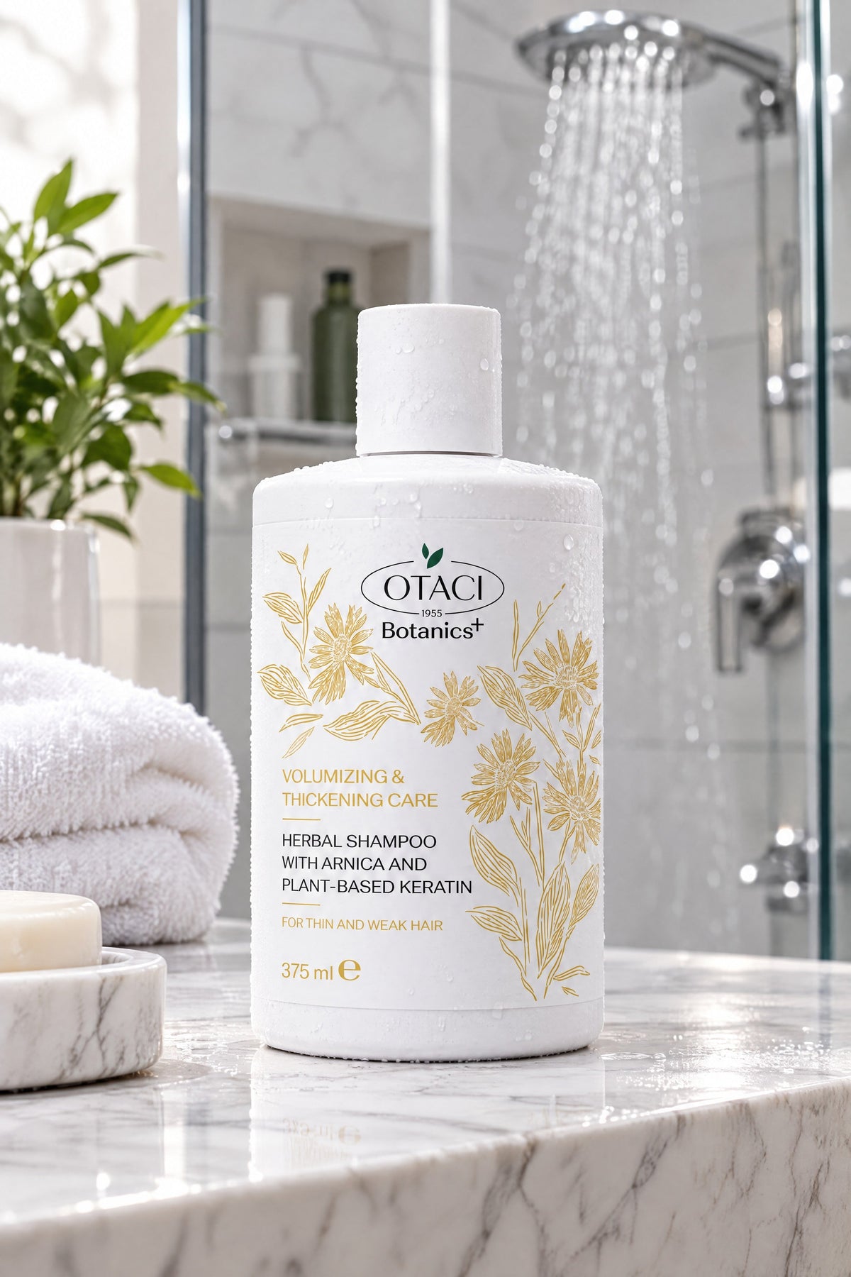 OTACI Botanics+ Volumizing &amp; Thickening Shampoo with Arnica &amp; Plant-Based Keratin - 375 mL - Klearus
