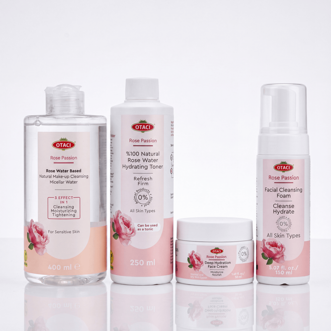 OTACI Gift Pack - Essential Skincare Set | Rose Water 4-Step Set - Klearus