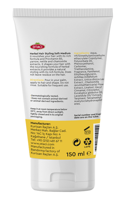 Otaci | Herbal Hair Styling Gel – Soft to Medium Hold with Yarrow, Nettle &amp; Chamomile - Klearus
