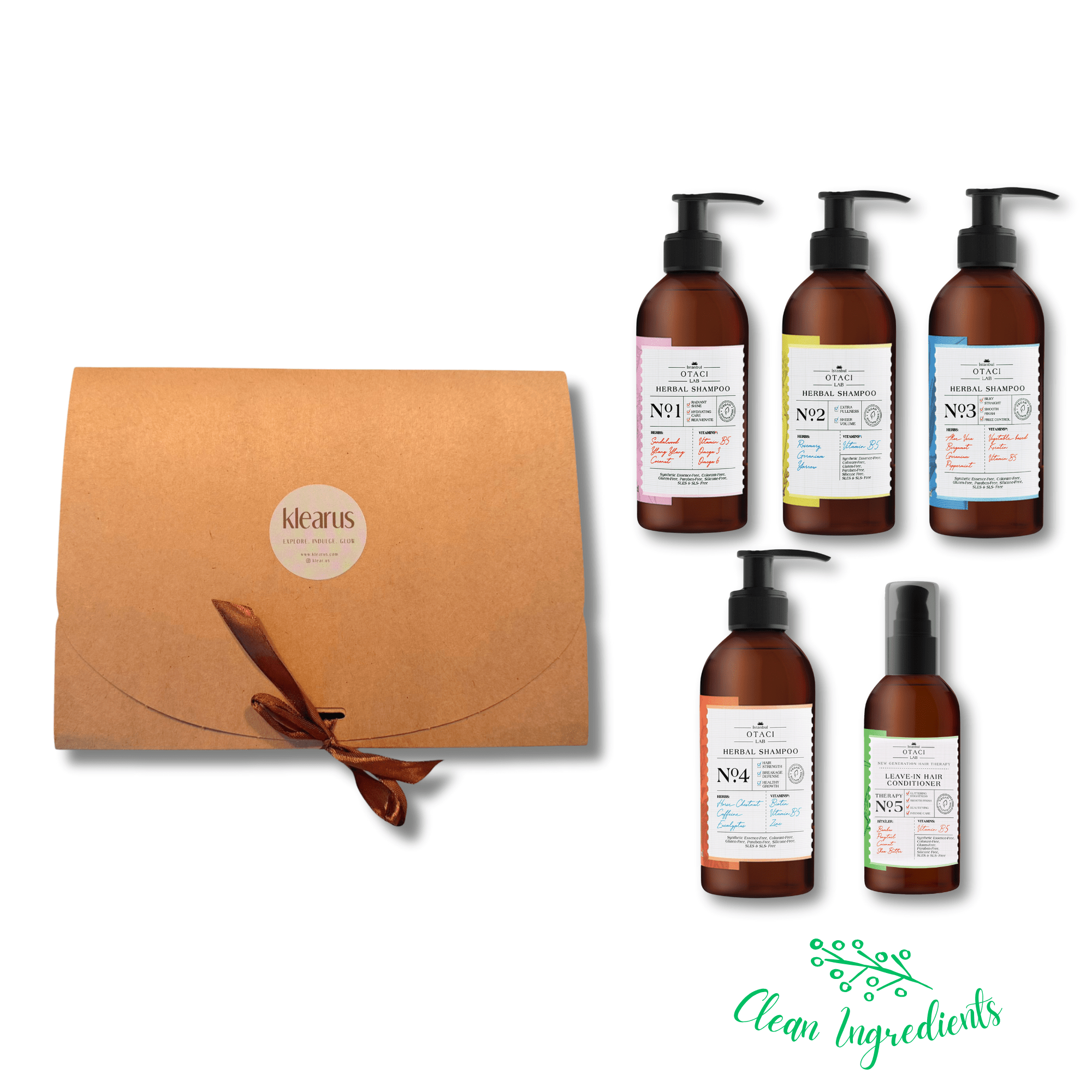 OTACI Lab Full Hair Set | Complete 5 - Piece Shampoo &amp; Conditioner Kit - Klearus