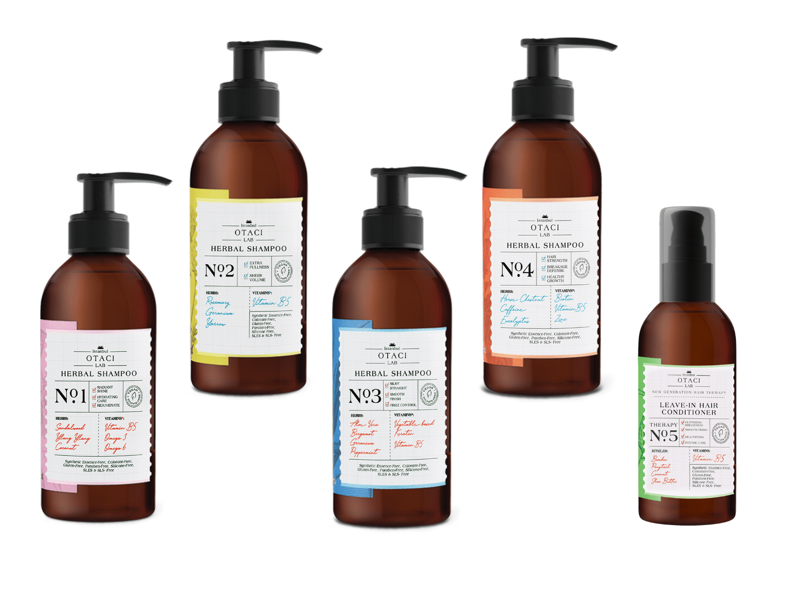 OTACI Lab Full Hair Set | Complete 5 - Piece Shampoo &amp; Conditioner Kit - Klearus