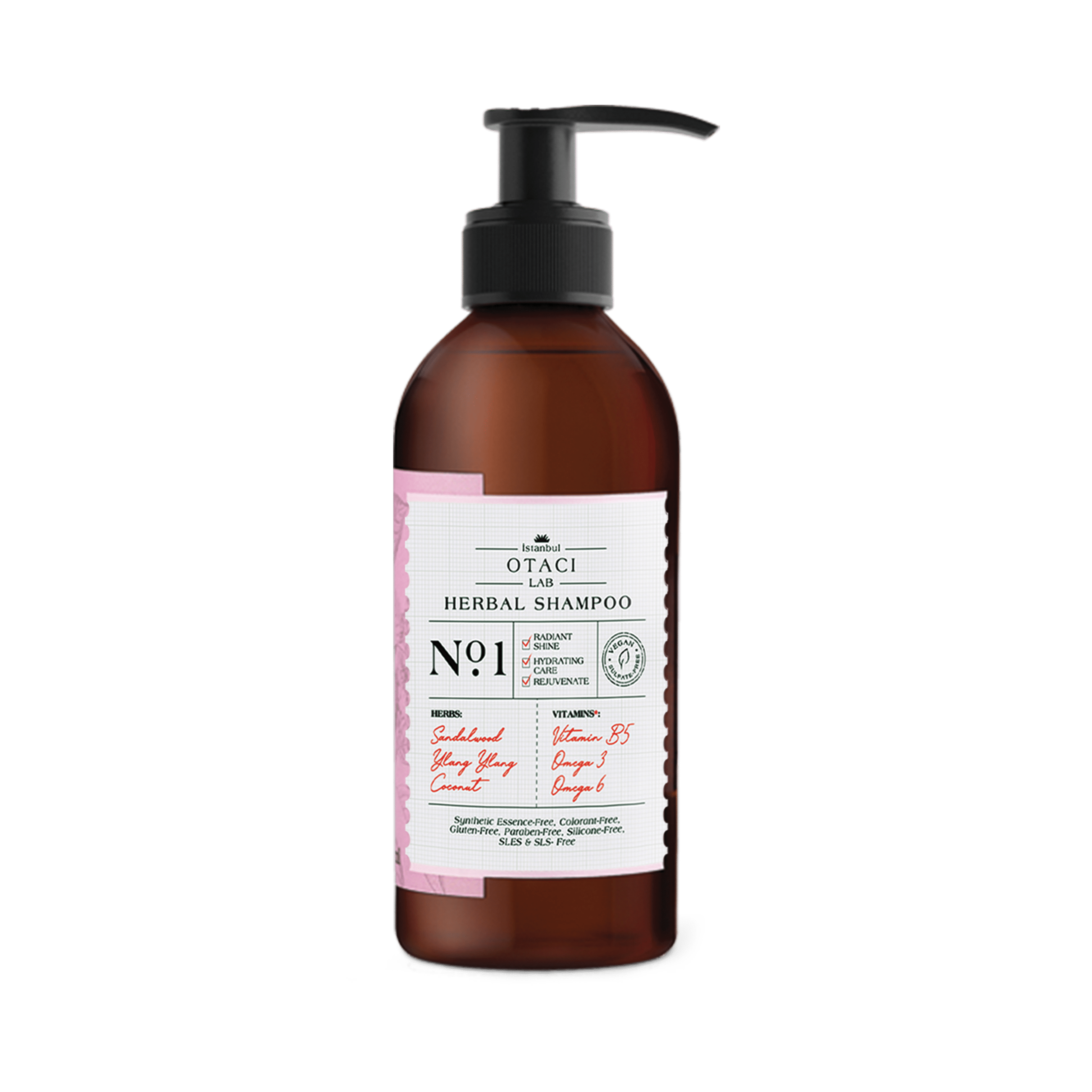 Otaci LAB No:1 Herbal Shampoo | Coconut &amp; Ylang Ylang – Moisturizing &amp; Repairing – 250ml - Klearus