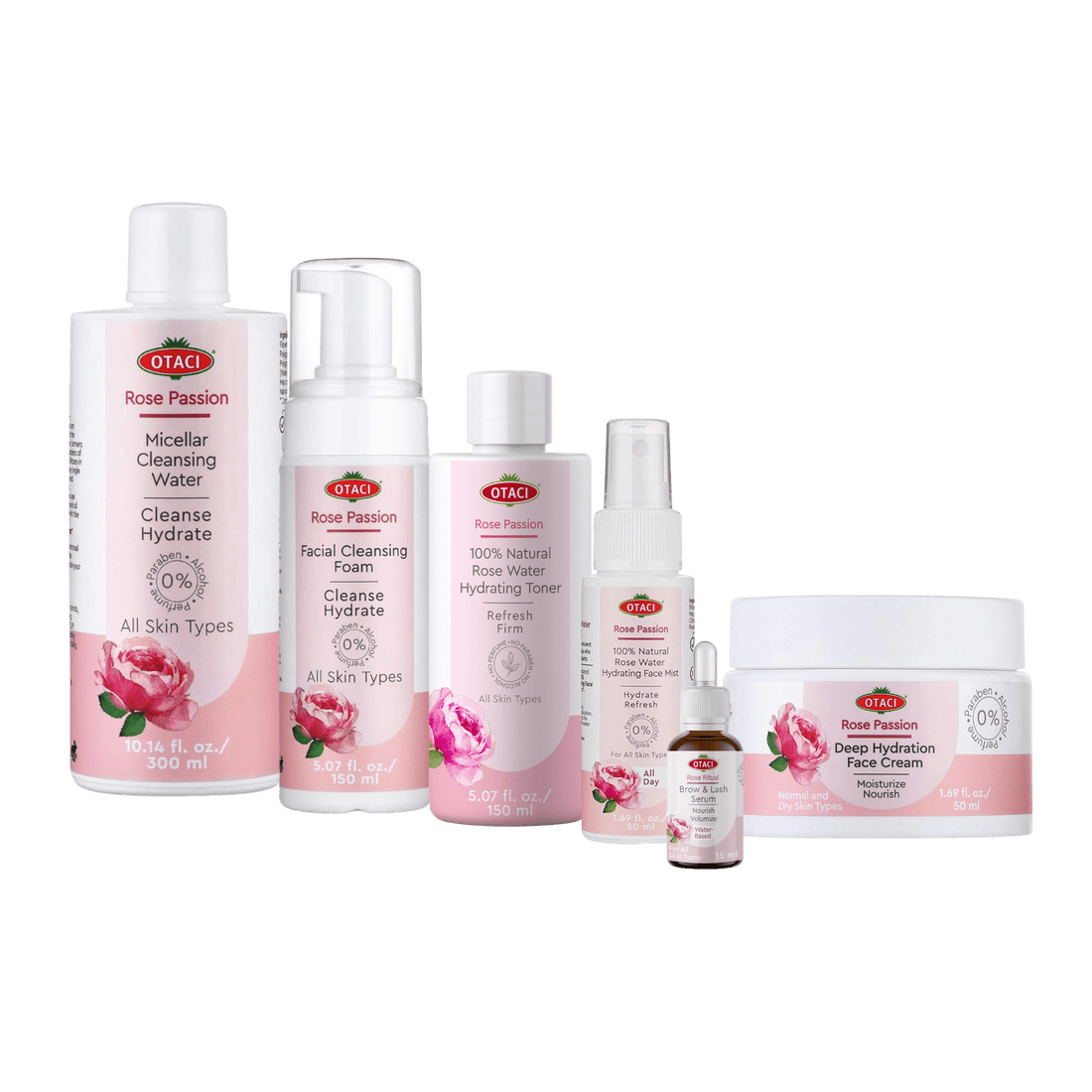 Otaci Rose Passion Complete Skincare Ritual – 6 - Step Natural Rose Beauty Set - Klearus